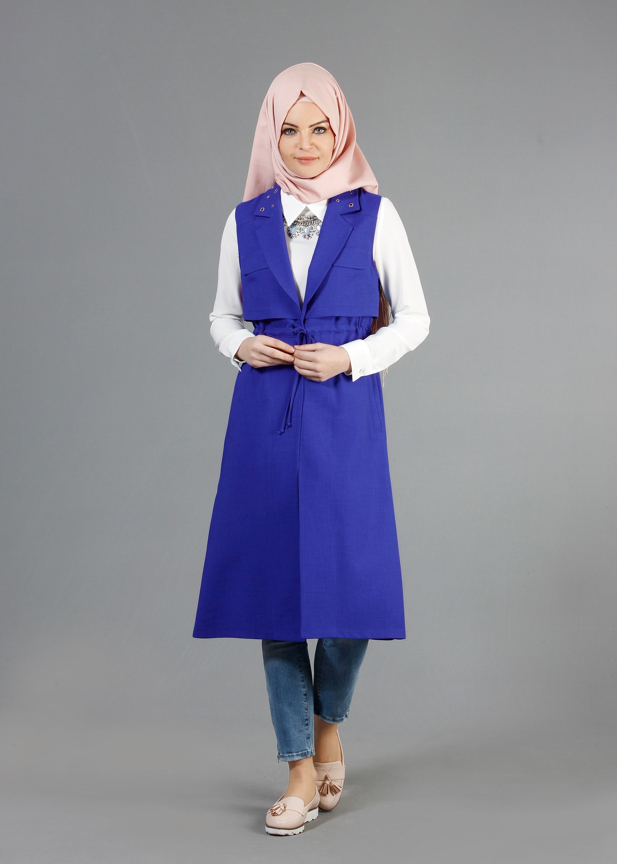 Tesettür giyim LACİVERT 4359 Marmaris Tesettür Yelek 36/44(38-40) TEK42