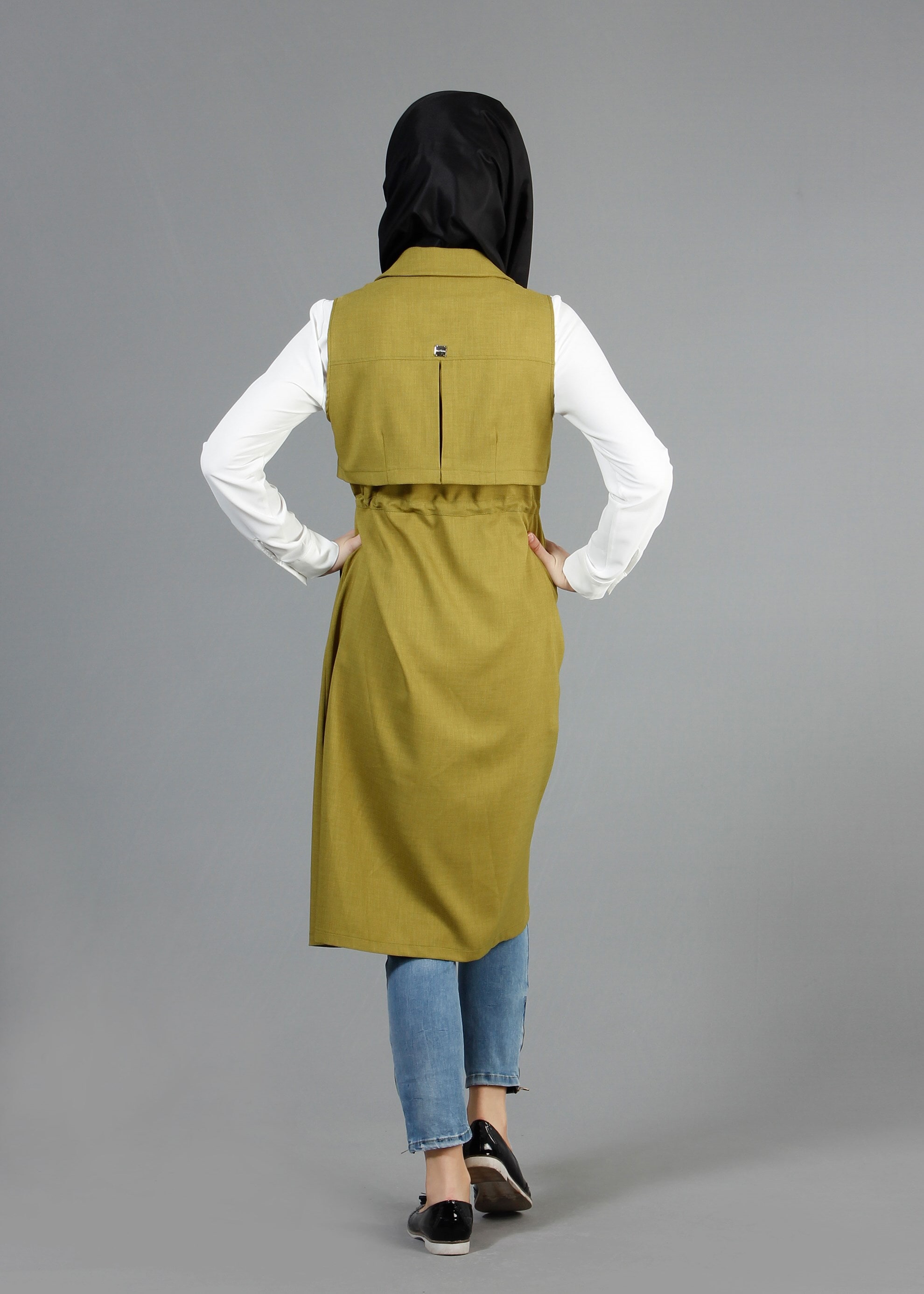 Tesettür giyim YEŞİL 4359 Marmaris Tesettür Yelek 36/44(38-40) TEK42