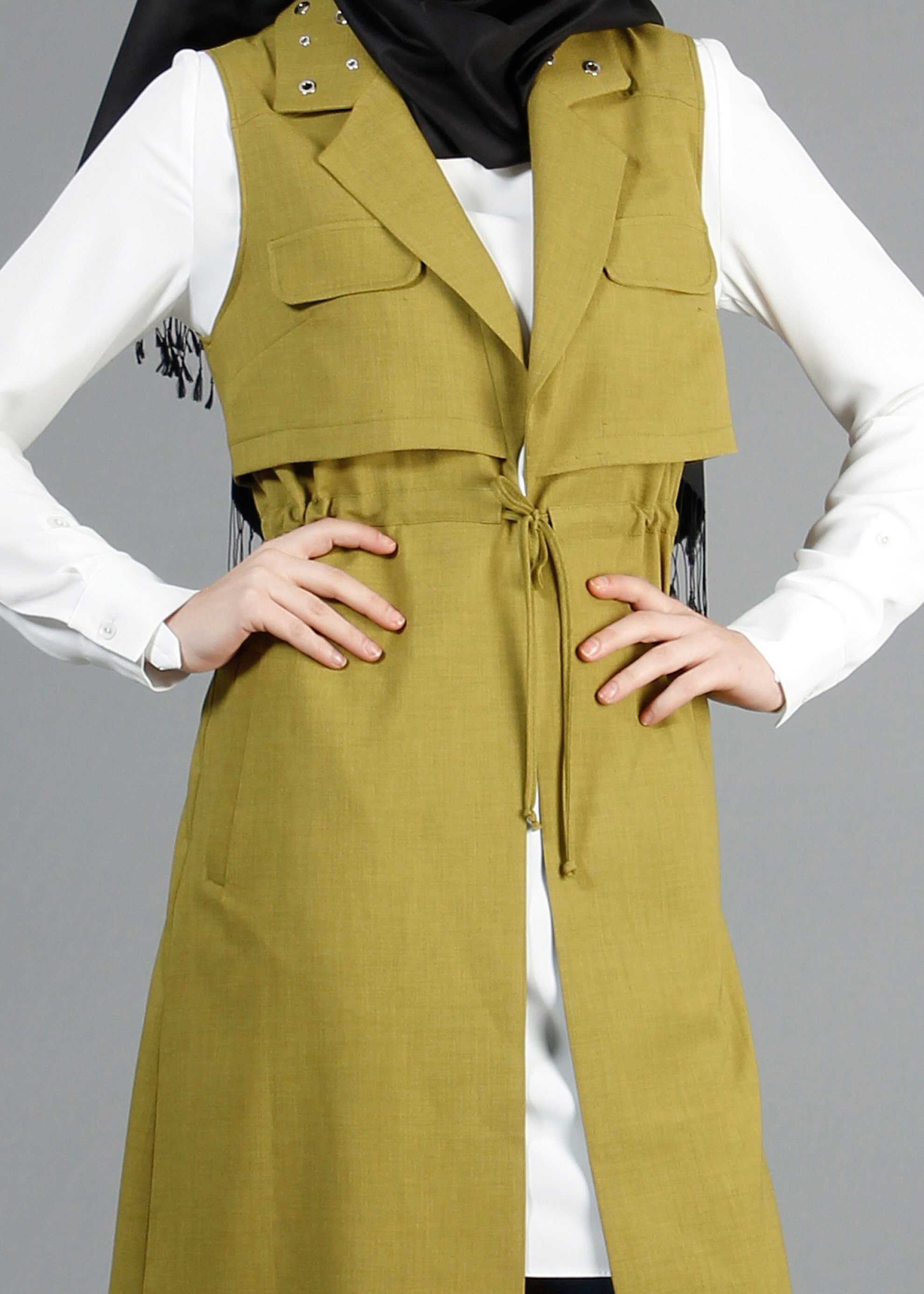 Tesettür giyim YEŞİL 4359 Marmaris Tesettür Yelek 36/44(38-40) TEK42