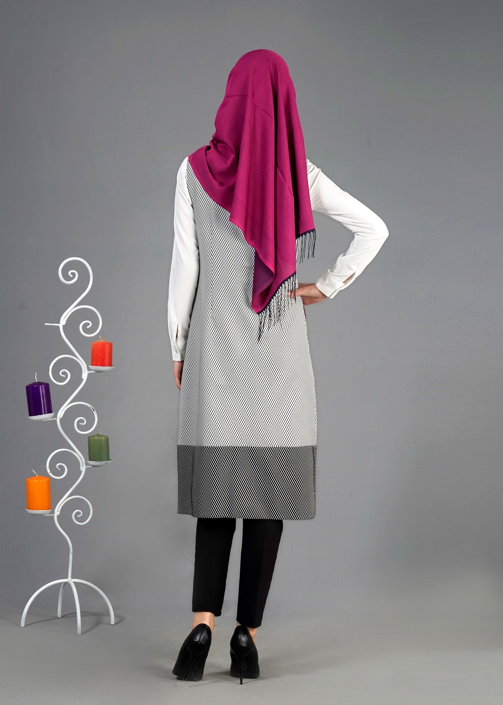 Tesettür giyim SİYAH 4360 G-706 Tesettür Yelek 38/46 TEK40