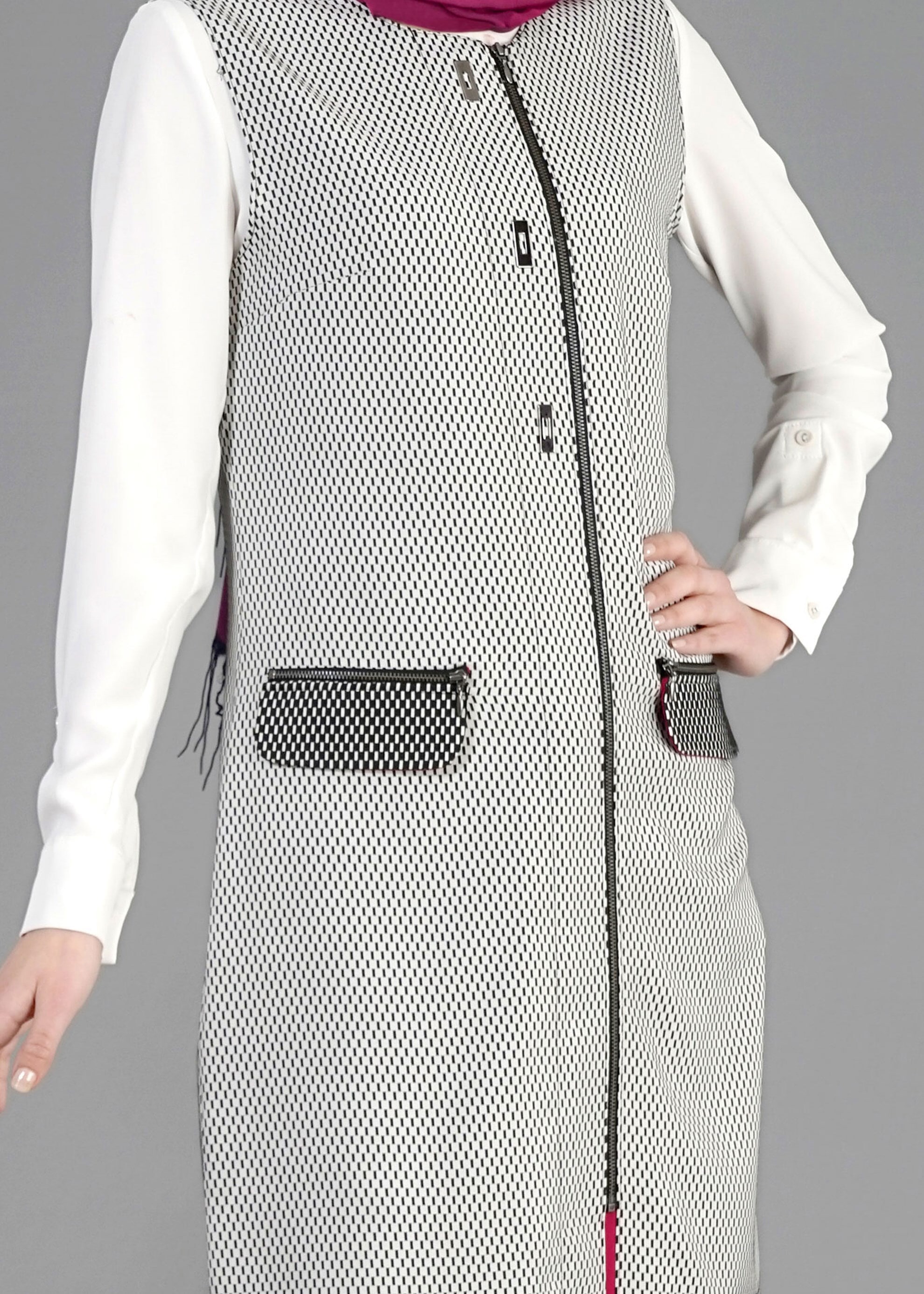 Tesettür giyim SİYAH 4360 G-706 Tesettür Yelek 38/46 TEK40