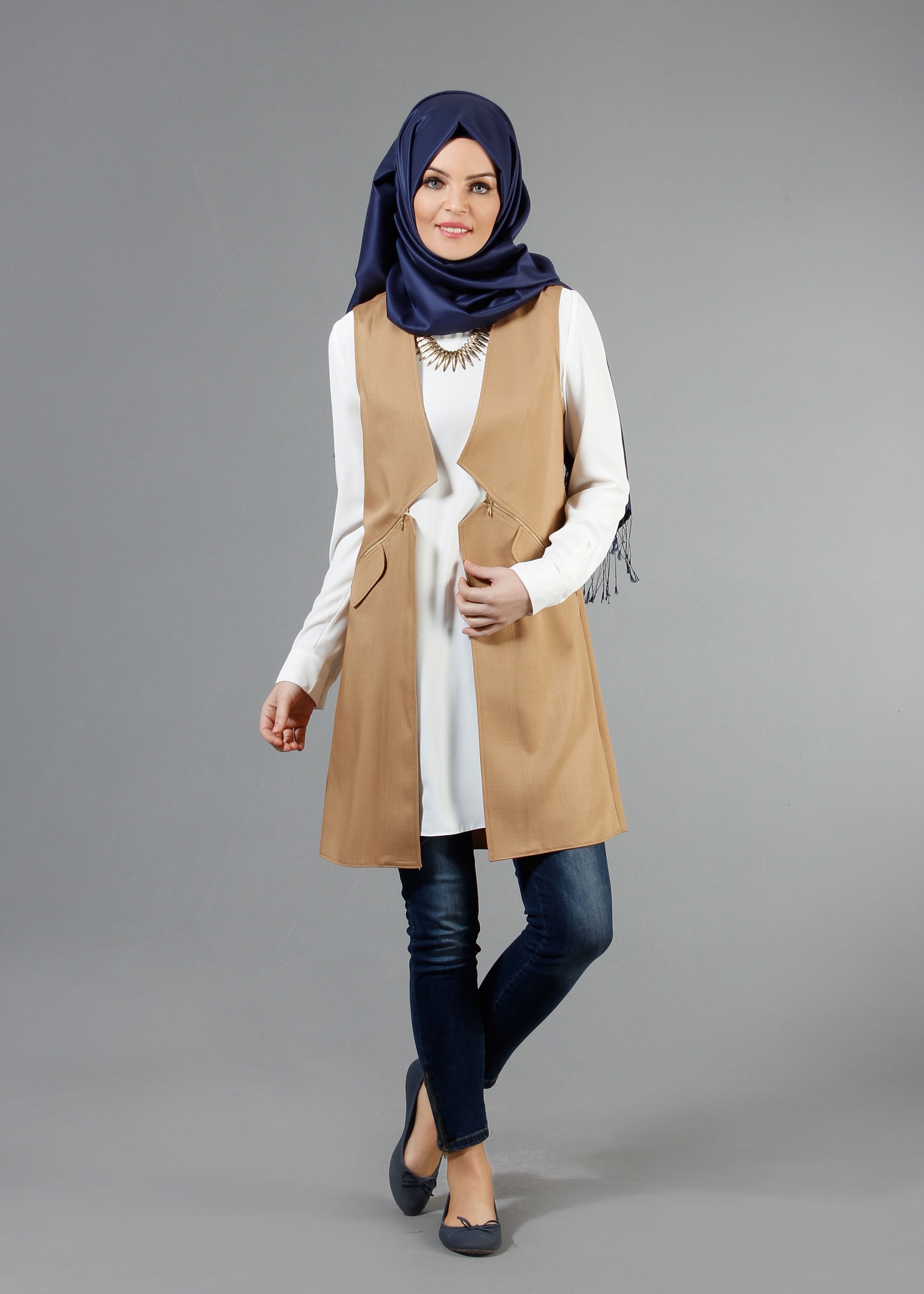 Tesettür giyim KAHVE 4361 Derin Tesettür Yelek 36/44(38-40) TEK42