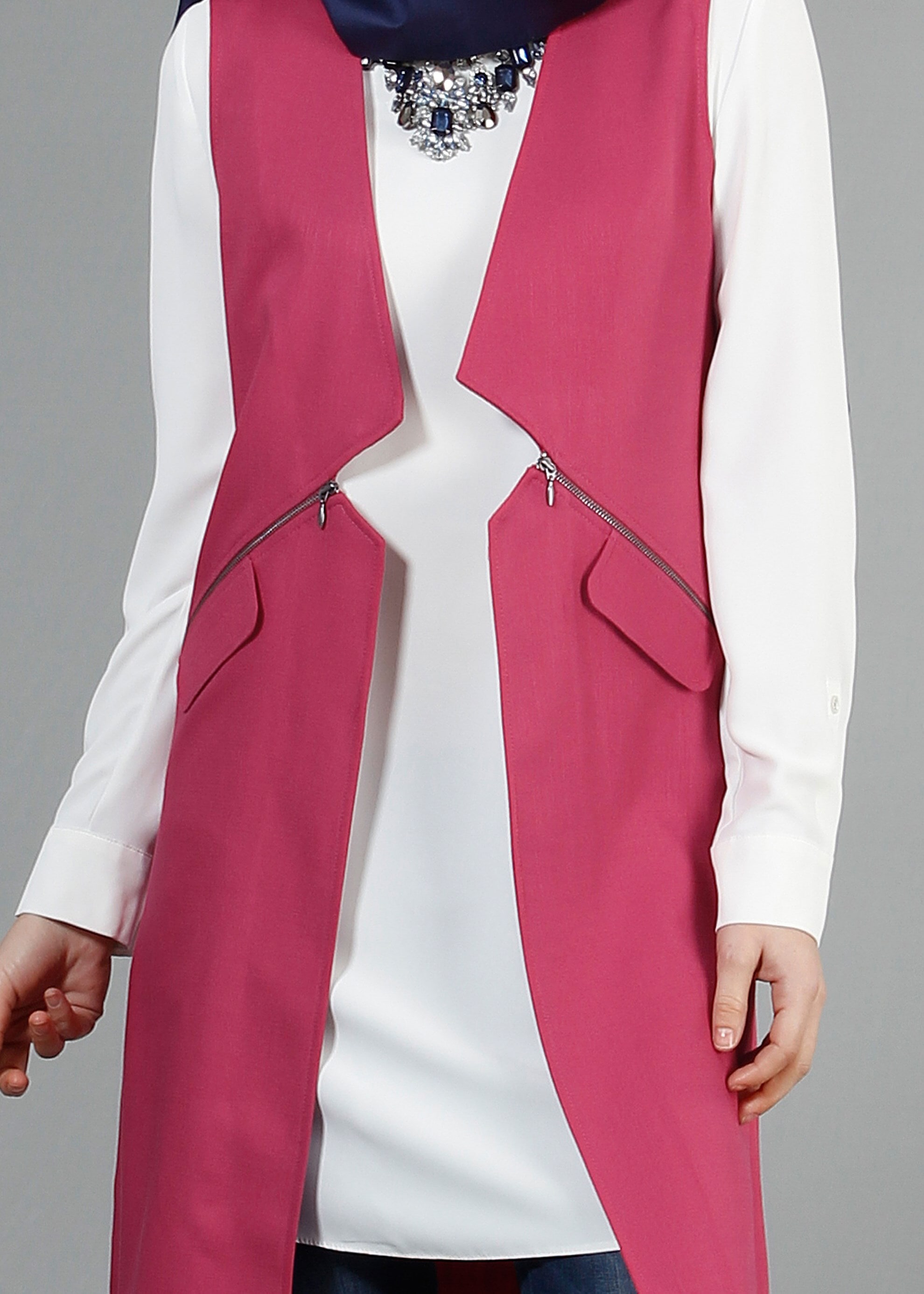 Tesettür giyim FUŞYA 4361 Derin Tesettür Yelek 36/44(38-40) TEK42