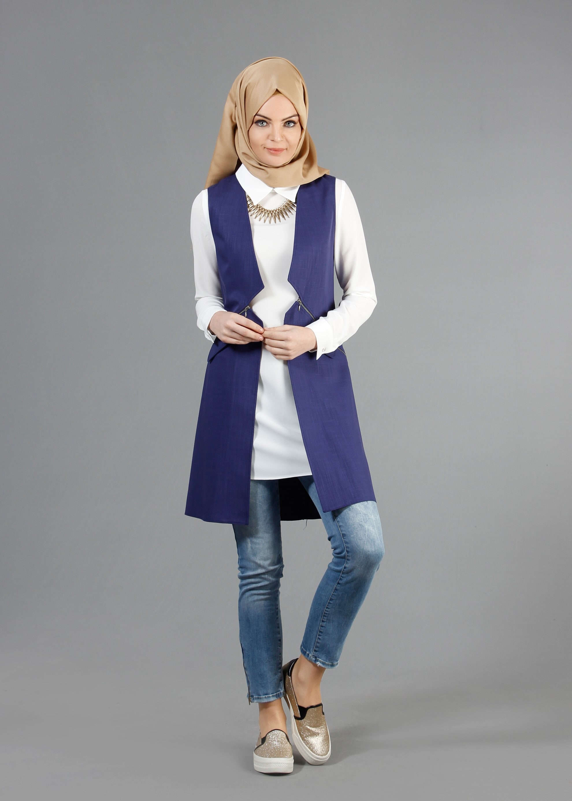Tesettür giyim LACİVERT 4361 Derin Tesettür Yelek 36/44(38-40) TEK42