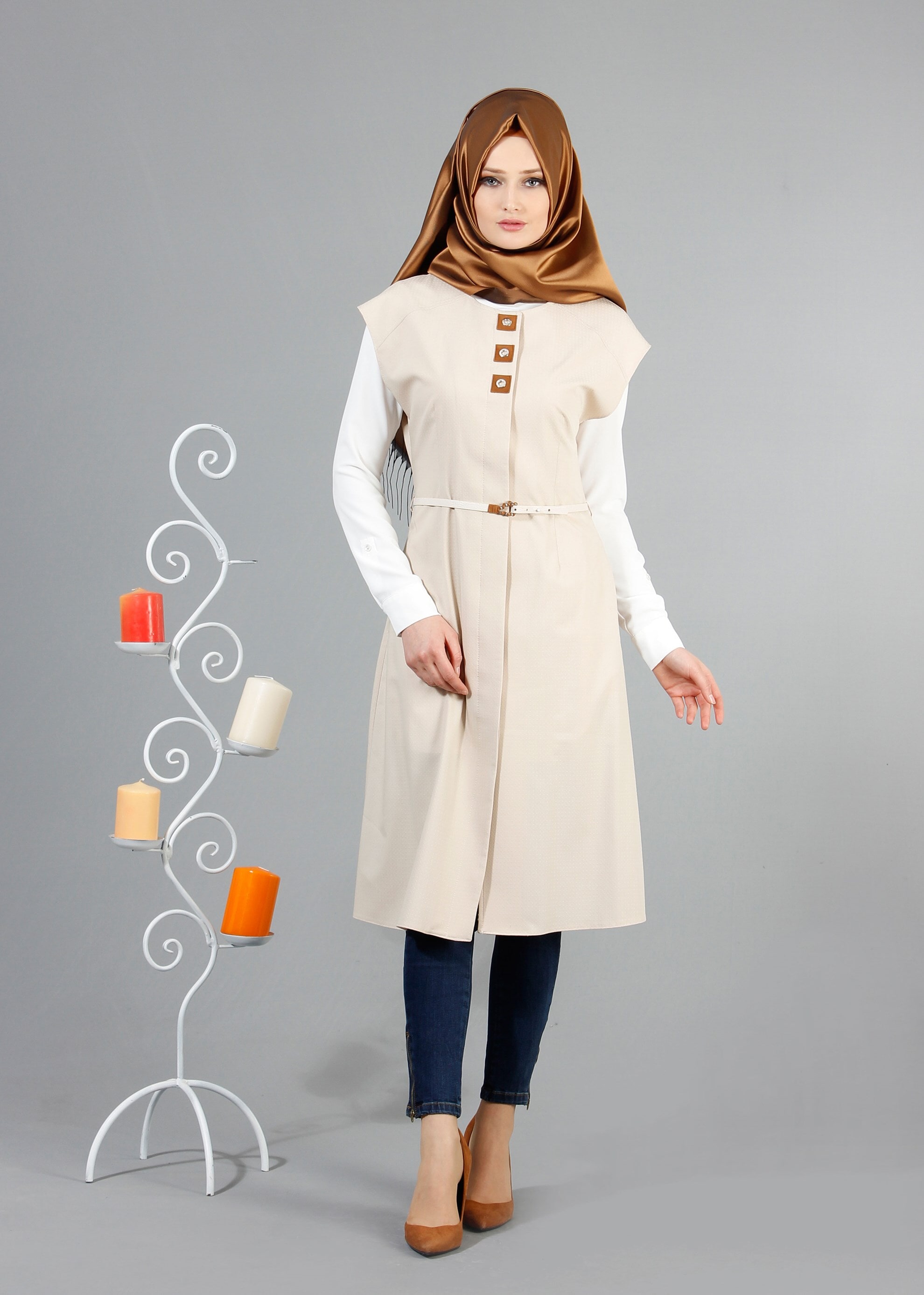 Tesettür giyim BEJ 4362 Söğüt Tesettür Yelek 36/42(38-40) TEK42