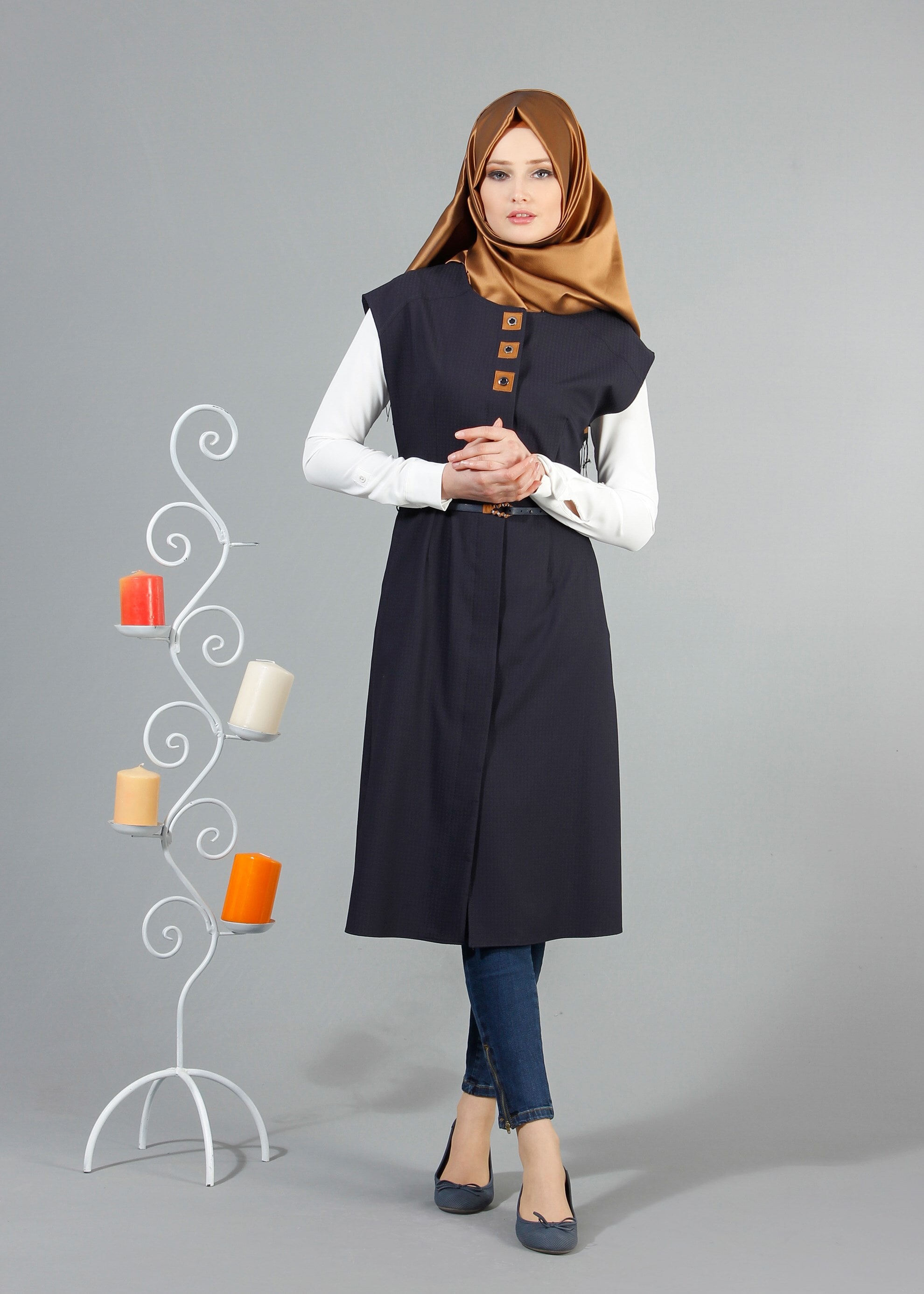 Tesettür giyim LACİVERT 4362 Söğüt Tesettür Yelek 36/42(38-40) TEK42