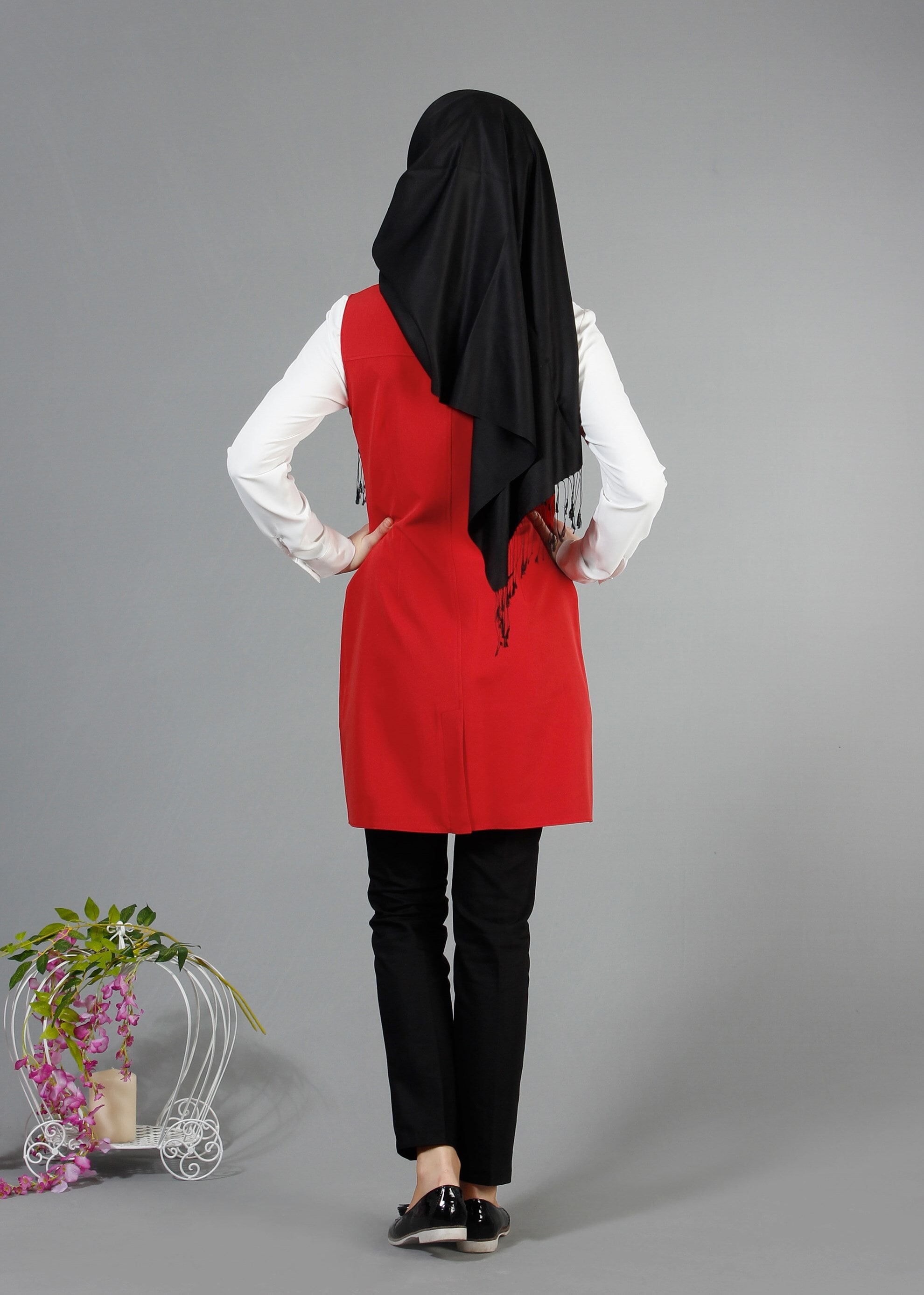 Tesettür giyim KIRMIZI 4369 Dilma 43551 Tesettür Yelek 36/44(38-40) TEK42