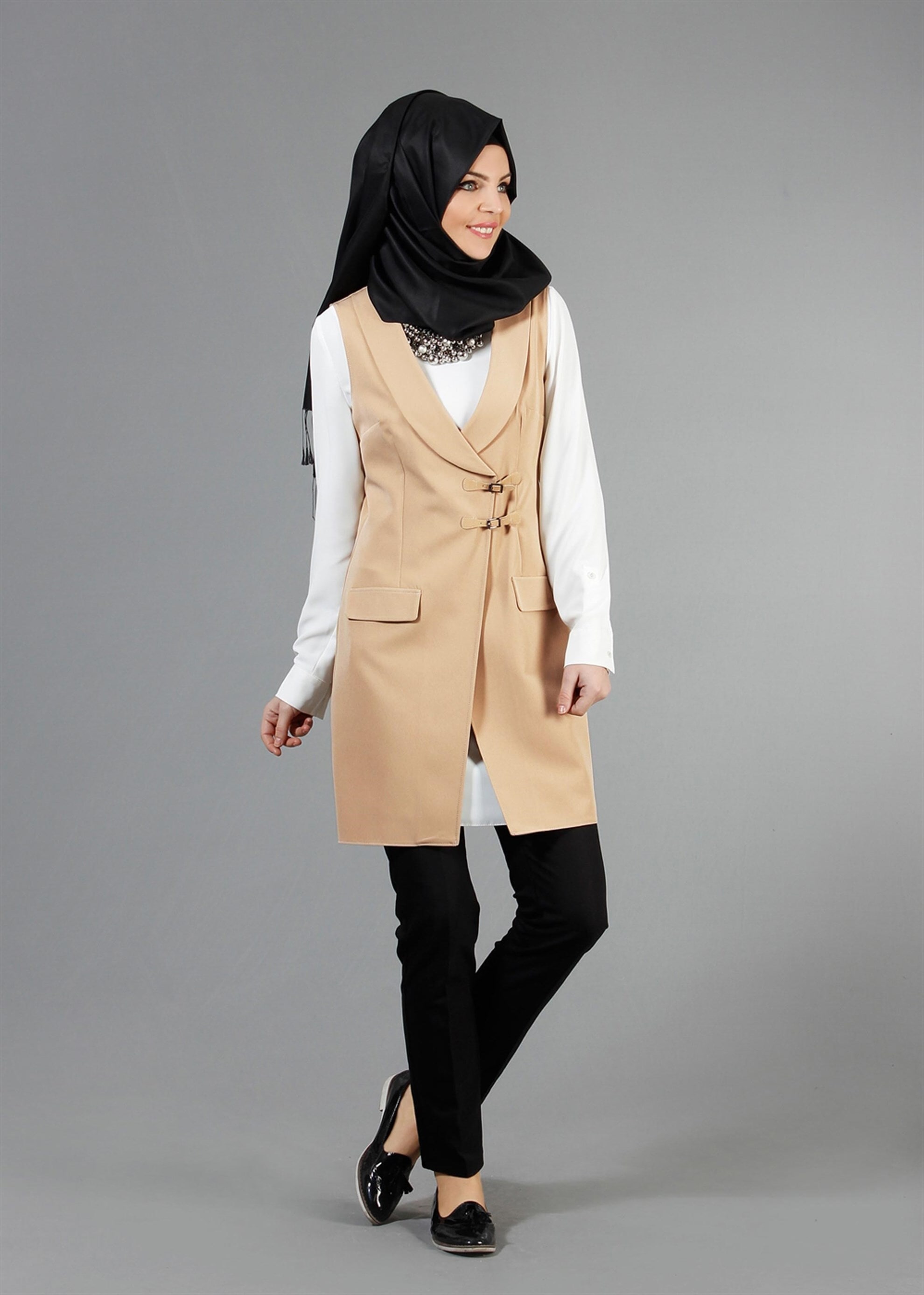 Tesettür giyim SARI 4369 Dilma 43551 Tesettür Yelek 36/44(38-40) TEK42