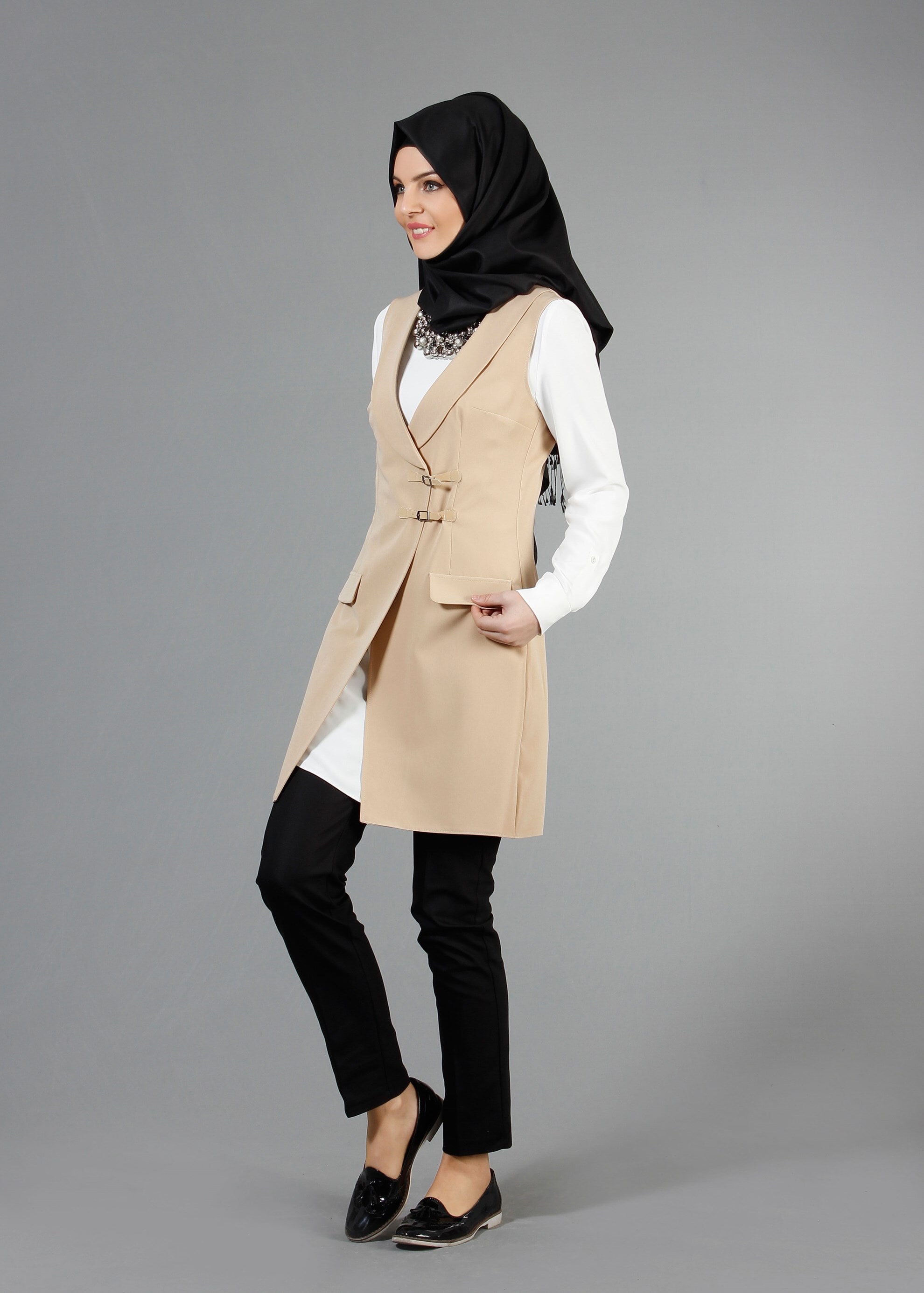 Tesettür giyim BEJ 4369 Dilma 43551 Tesettür Yelek 36/44(38-40) TEK42