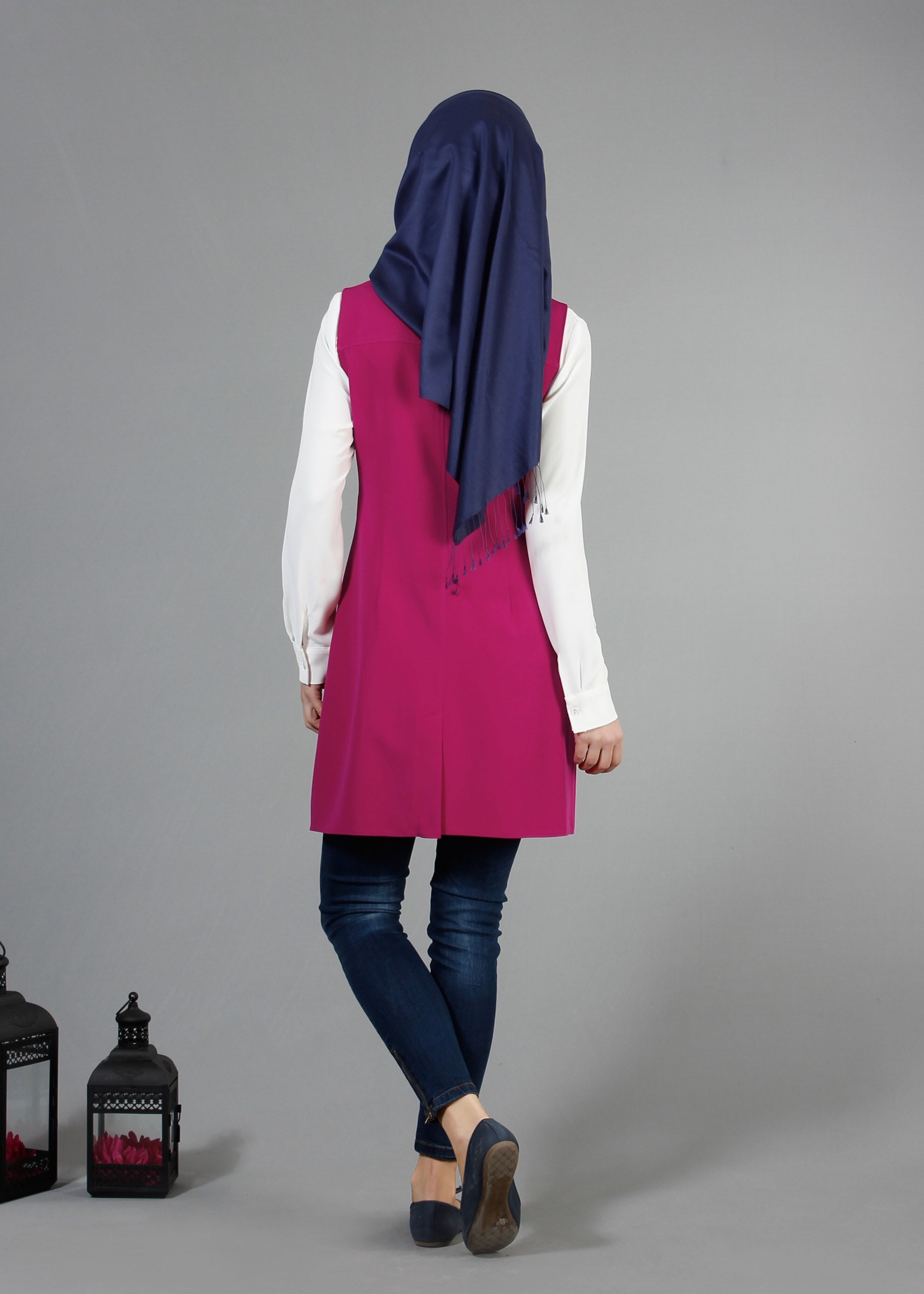 Tesettür giyim FUŞYA 4369 Dilma 43551 Tesettür Yelek 36/44(38-40) TEK42