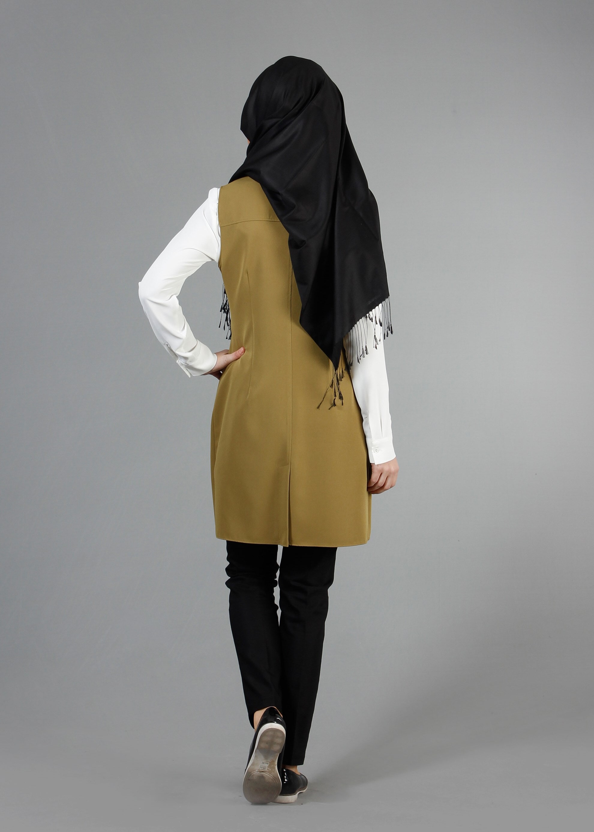 Tesettür giyim YEŞİL 4369 Dilma 43551 Tesettür Yelek 36/44(38-40) TEK42