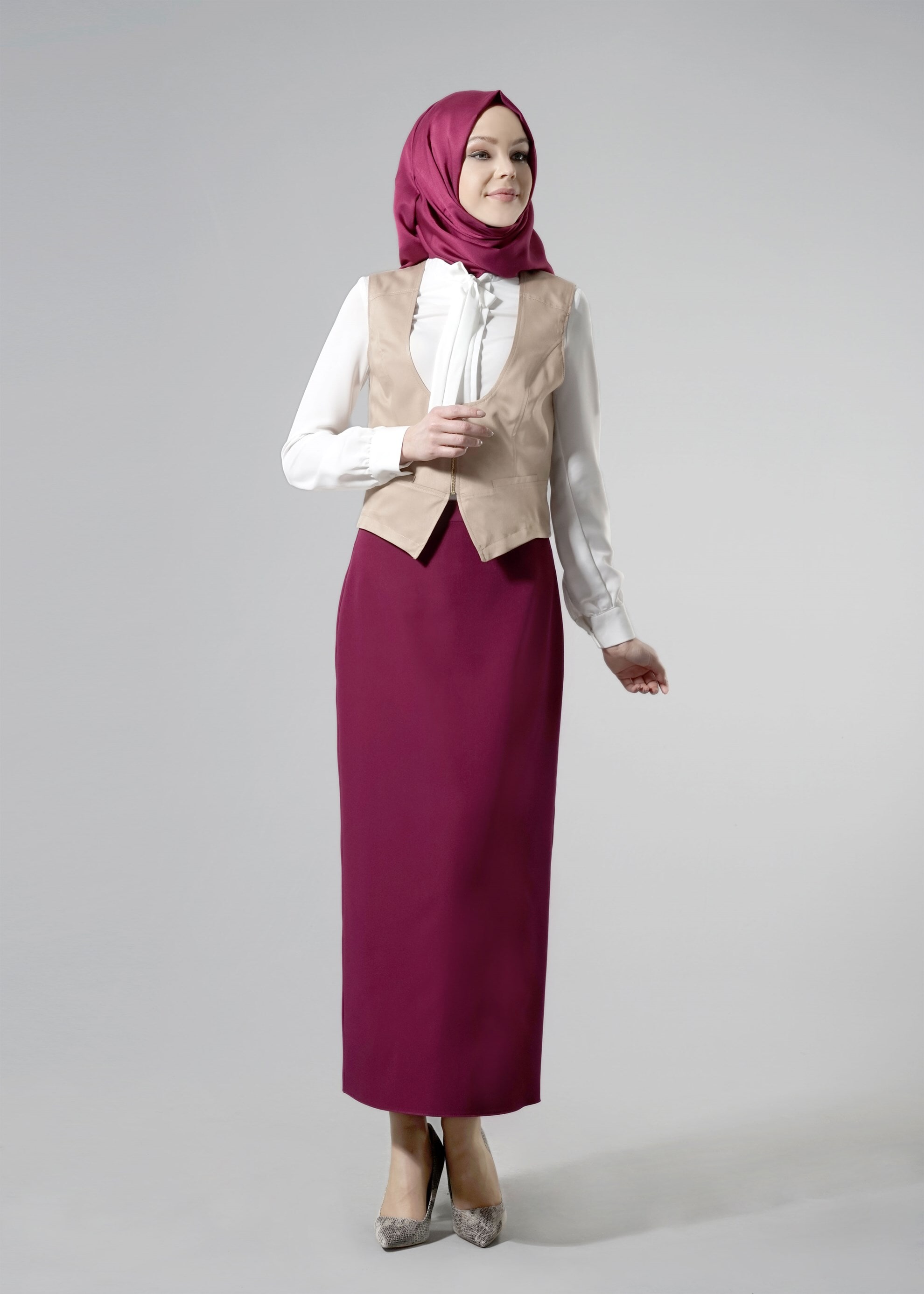 Tesettür giyim KAHVE 4376 Life Tesettür Yelek 36/42(38-40)