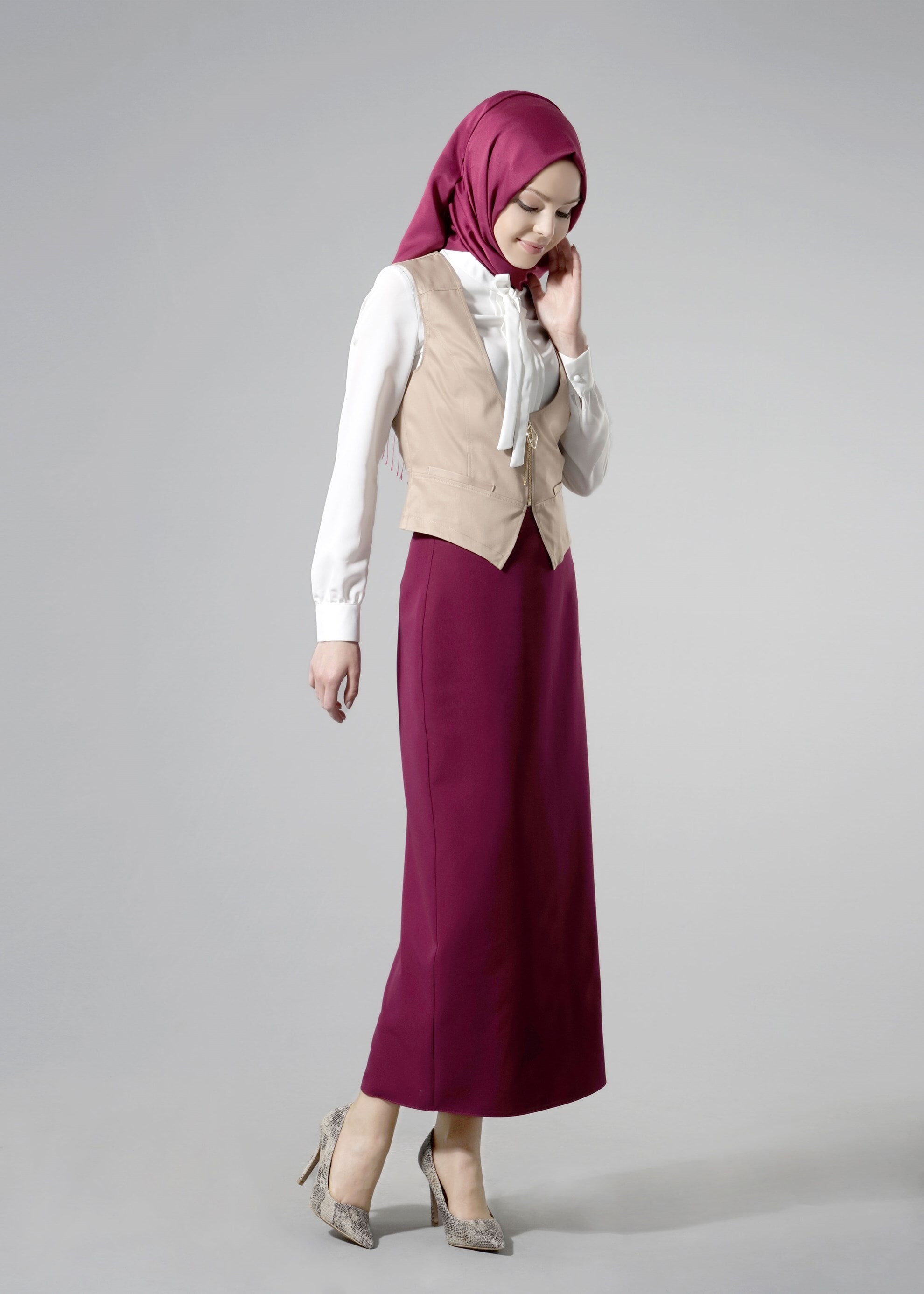 Tesettür giyim KAHVE 4376 Life Tesettür Yelek 36/42(38-40)