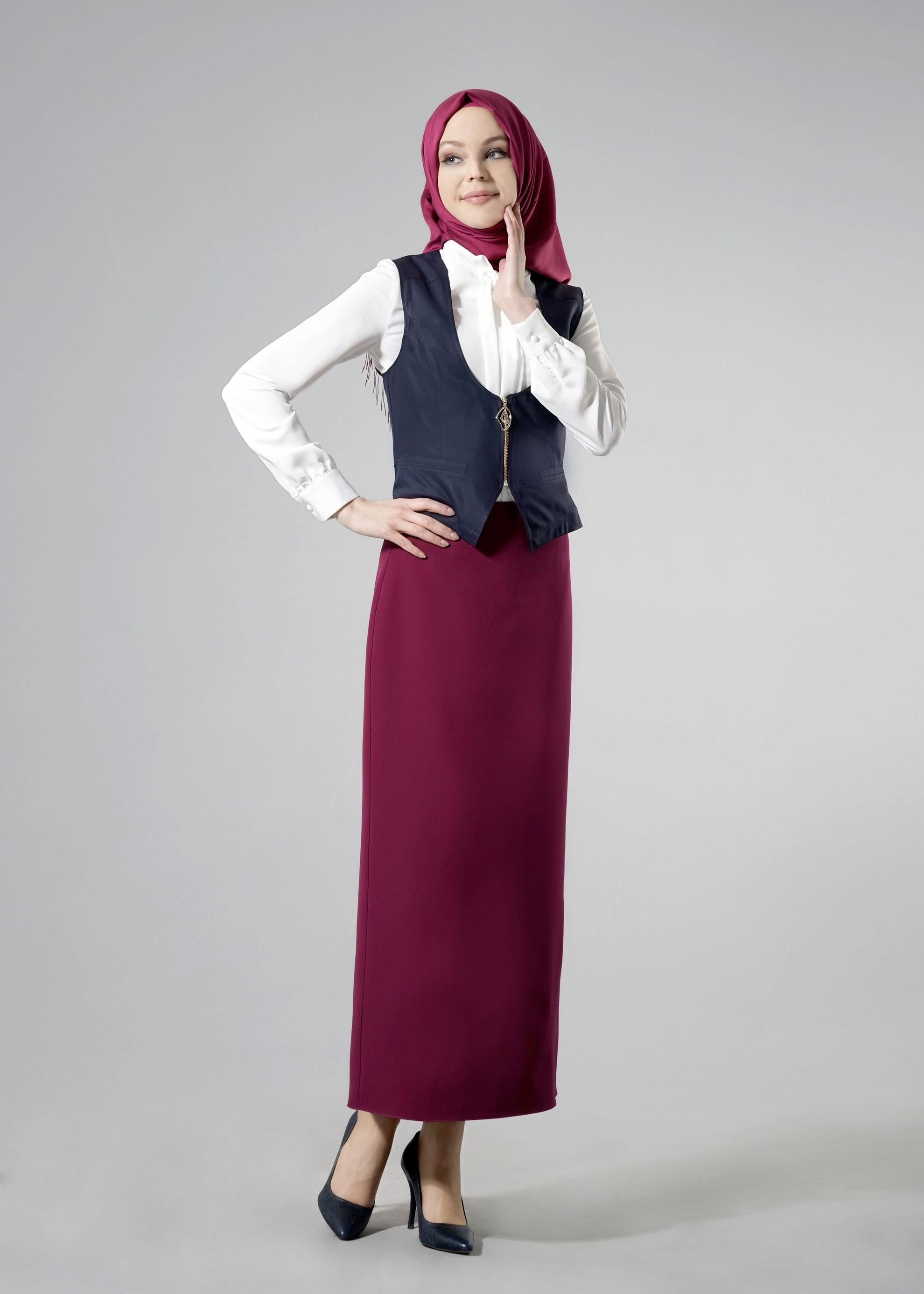 Tesettür giyim LACİVERT 4376 Life Tesettür Yelek 36/42(38-40)