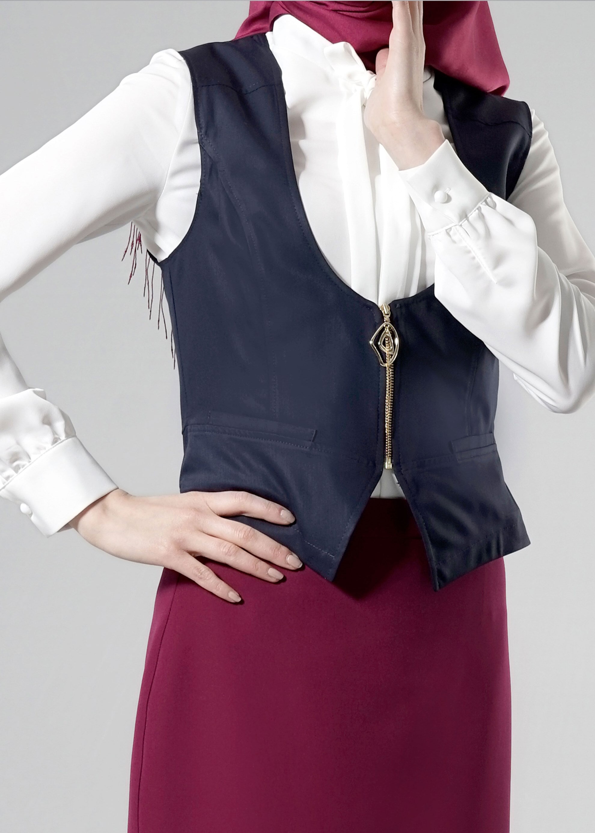 Tesettür giyim LACİVERT 4376 Life Tesettür Yelek 36/42(38-40)