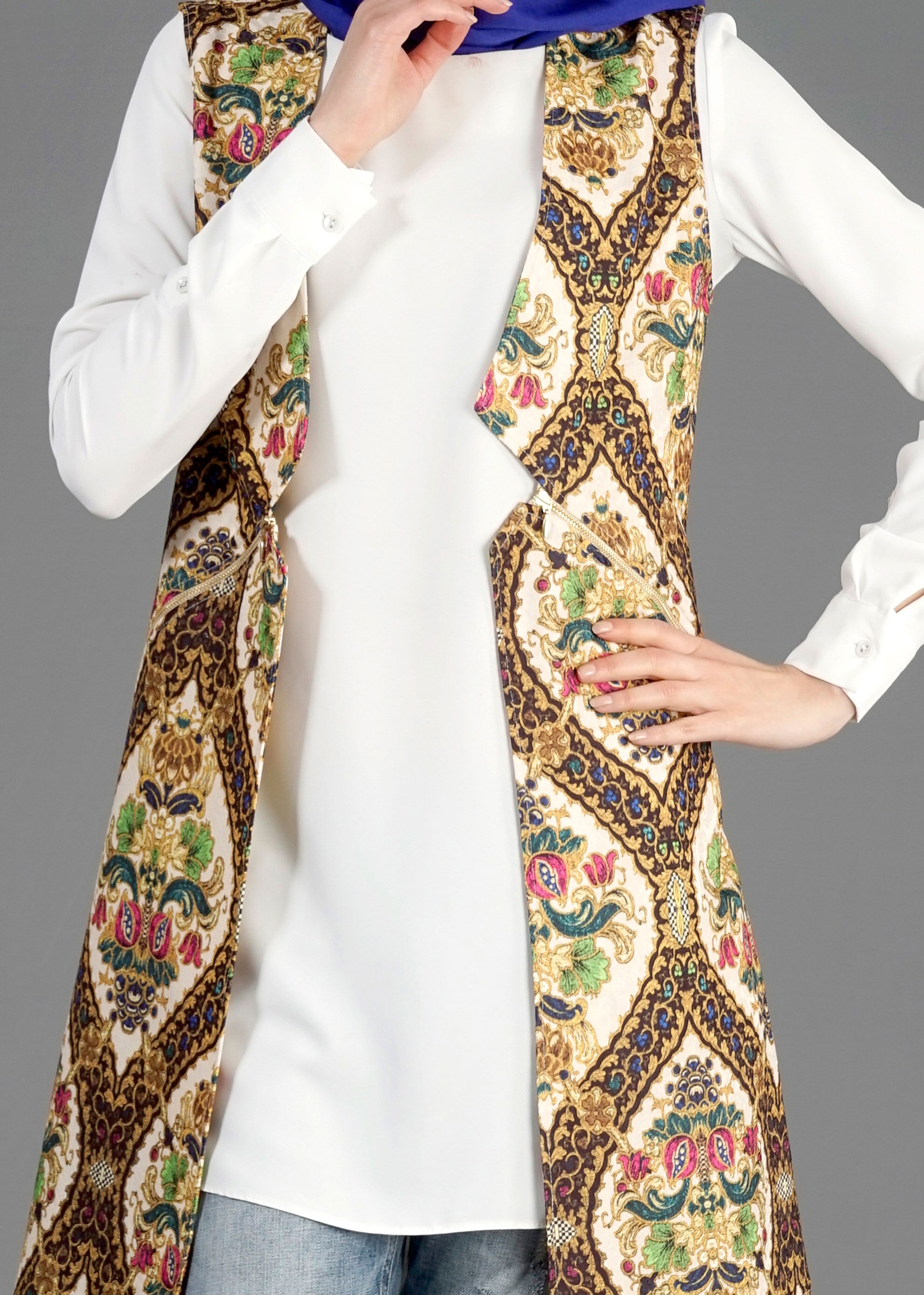 Tesettür giyim SİYAH 4506 Almina Tesettür 30011 Yelek 38/44