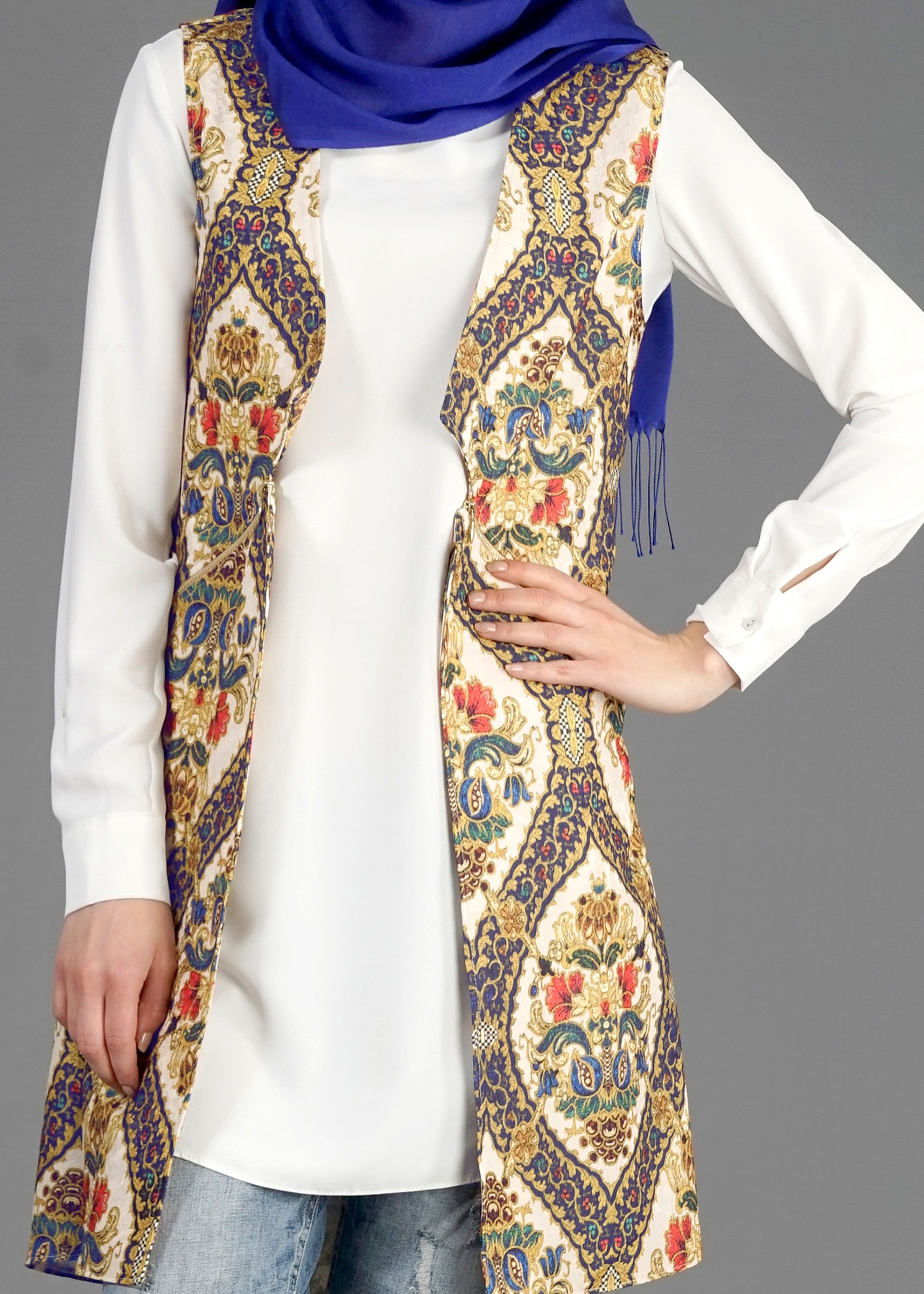 Tesettür giyim LACİVERT 4506 Almina Tesettür 30011 Yelek 38/44