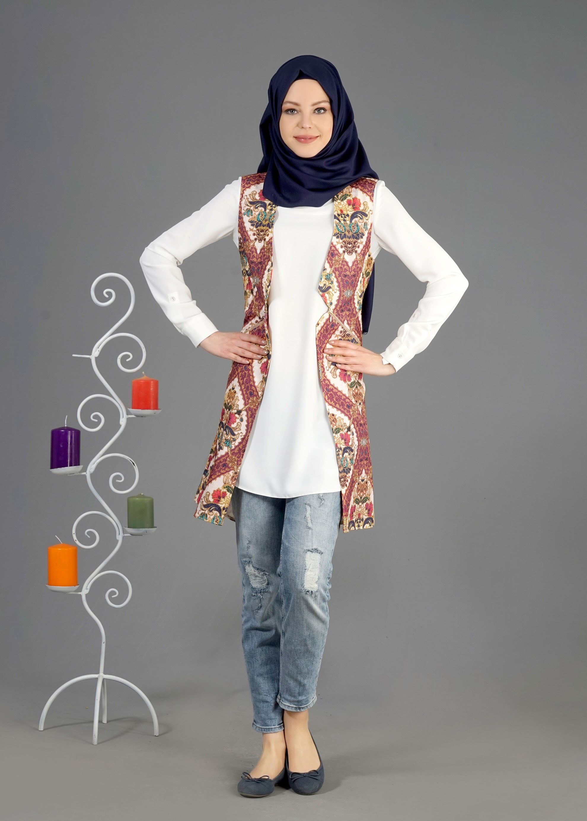 Tesettür giyim MÜRDÜM 4506 Almina Tesettür 30011 Yelek 38/44