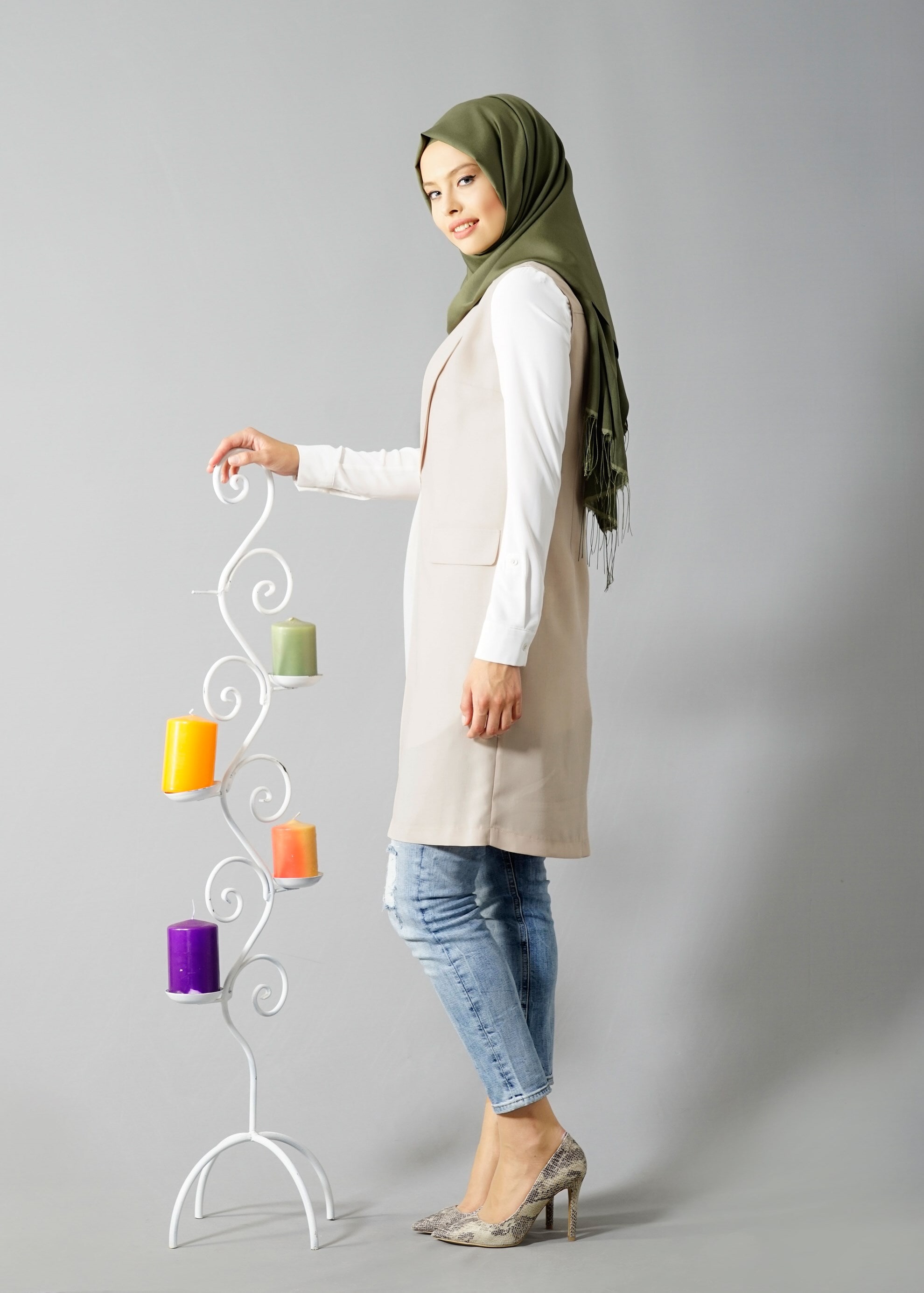 Tesettür giyim BEJ 4549 Yoga Tesettür Yelek 38/46 TEK40