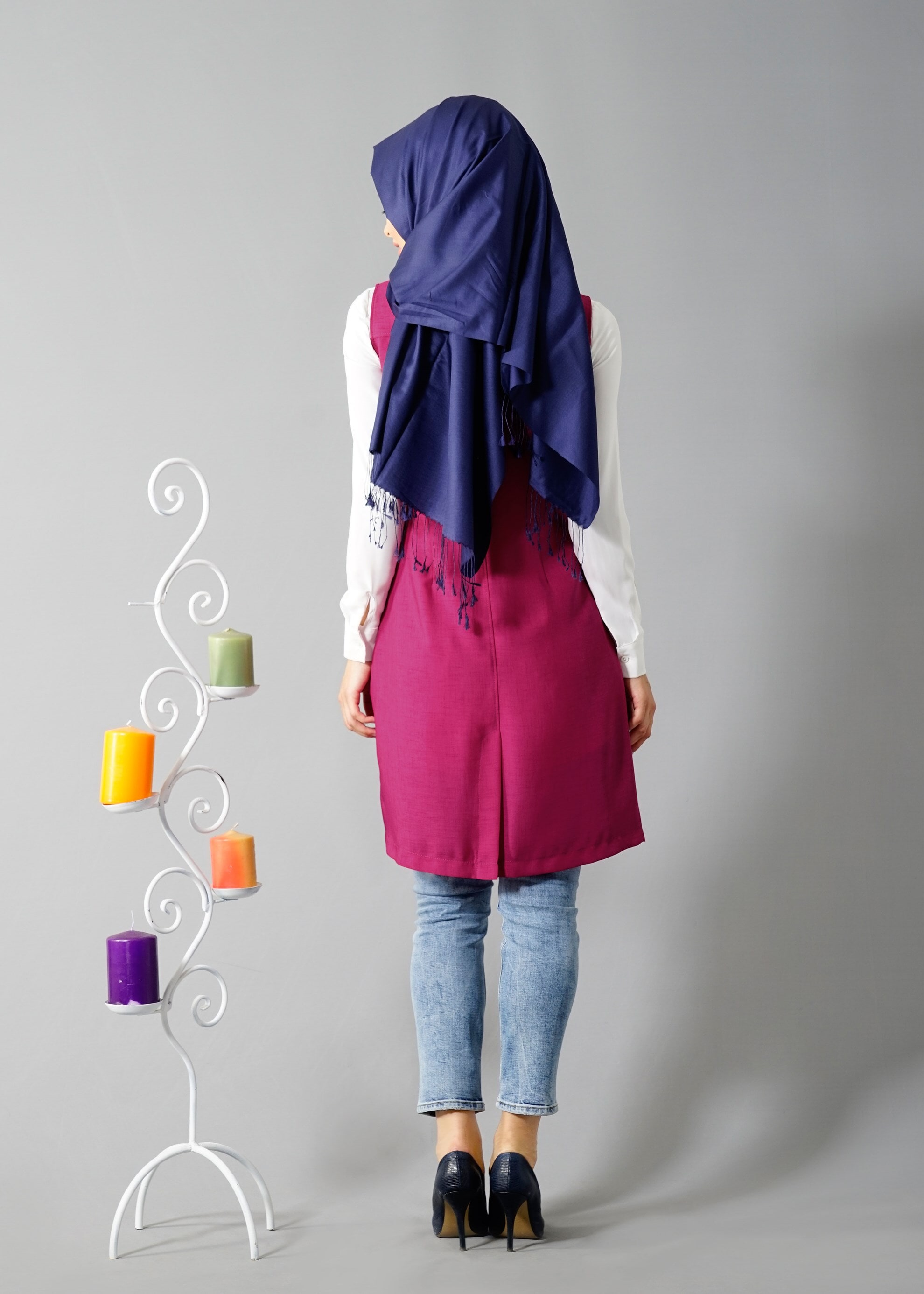 Tesettür giyim FUŞYA 4549 Yoga Tesettür Yelek 38/46 TEK40