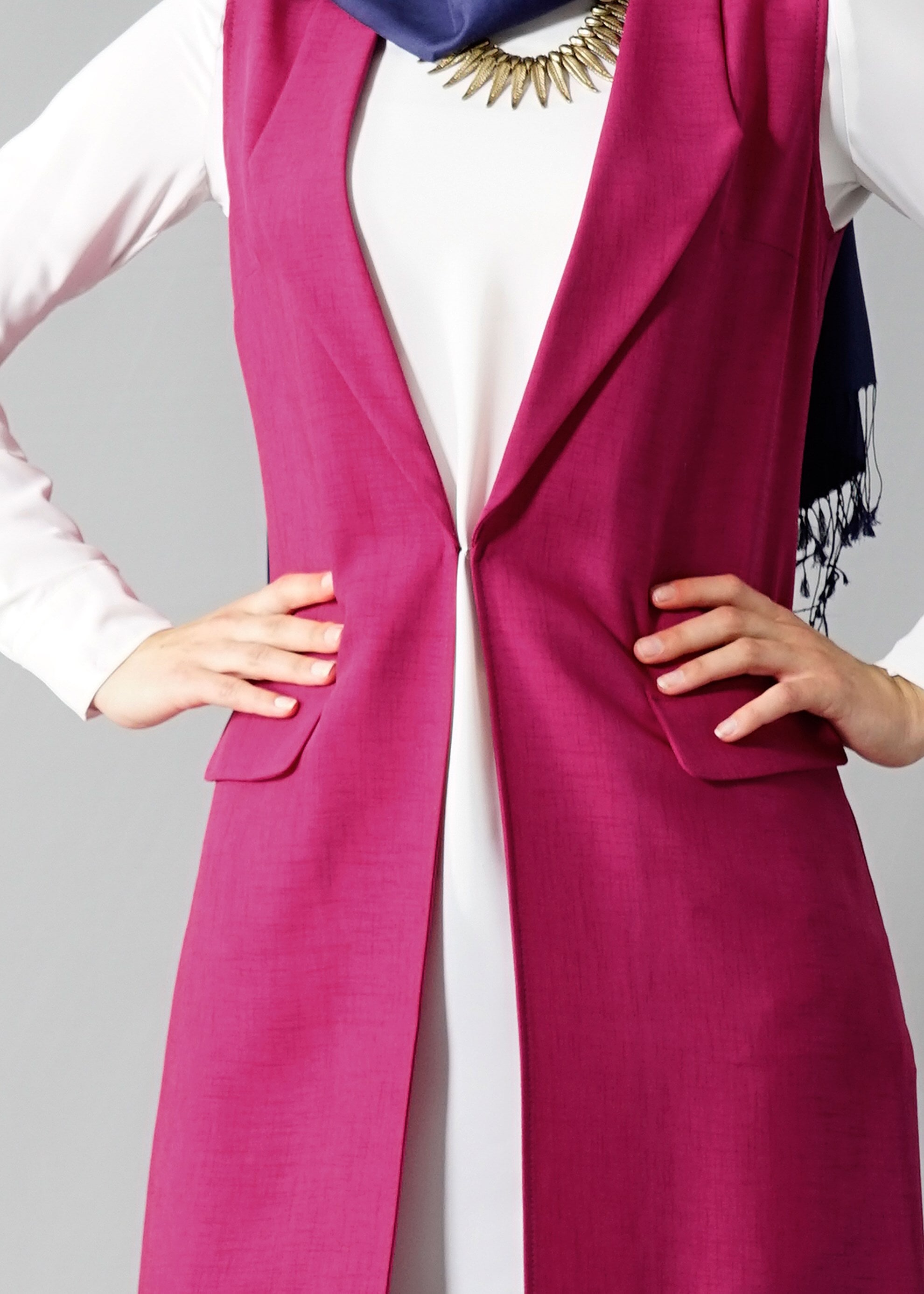 Tesettür giyim FUŞYA 4549 Yoga Tesettür Yelek 38/46 TEK40