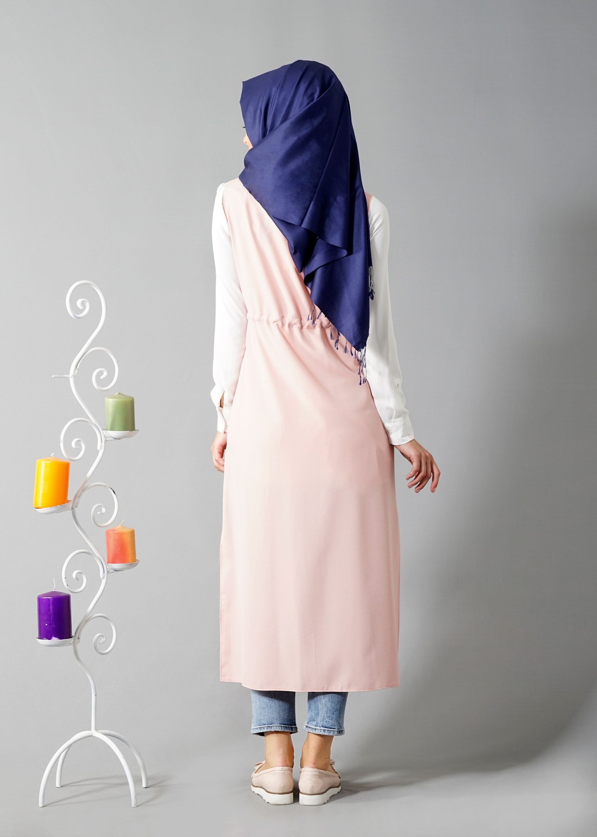 Tesettür giyim PUDRA 4595 Nora Tesettür Yelek 36/44 TEK38