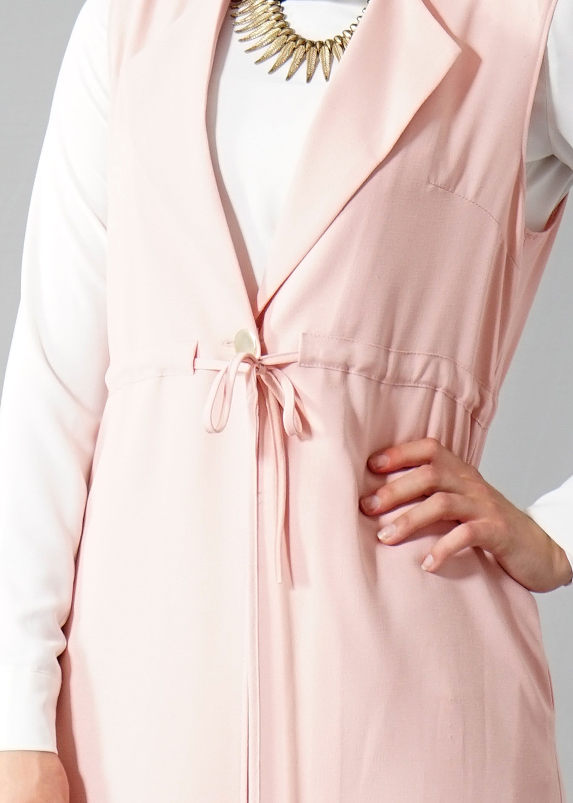 Tesettür giyim PUDRA 4595 Nora Tesettür Yelek 36/44 TEK38