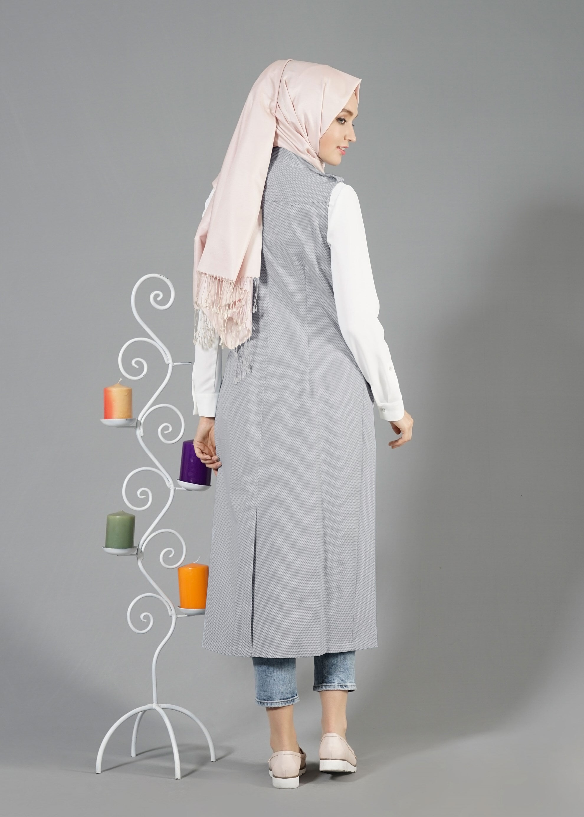 Tesettür giyim LACİVERT 4597 Berta Tesettür Yelek 38/46 TEK40