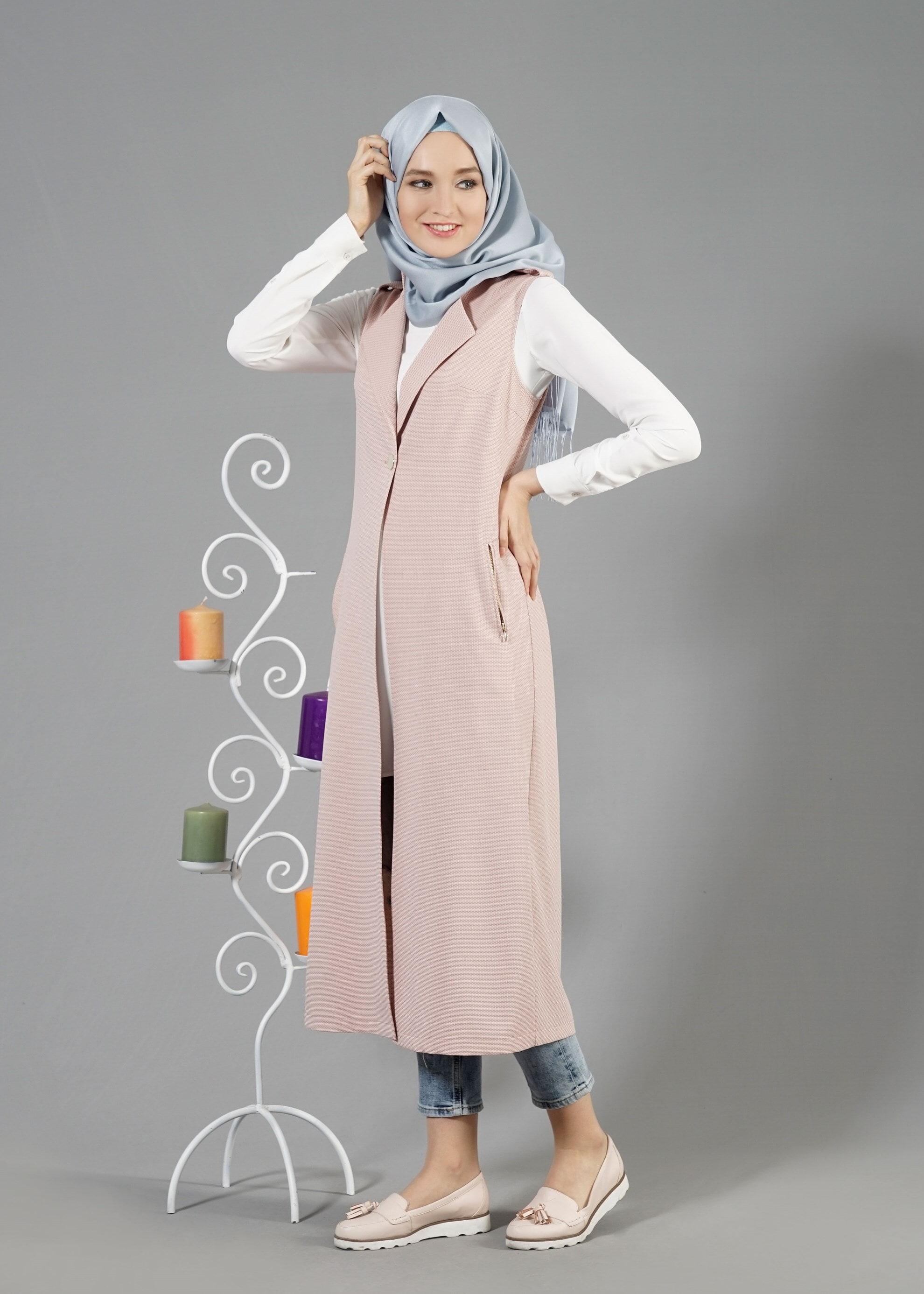 Tesettür giyim BEJ 4597 Berta Tesettür Yelek 38/46 TEK40