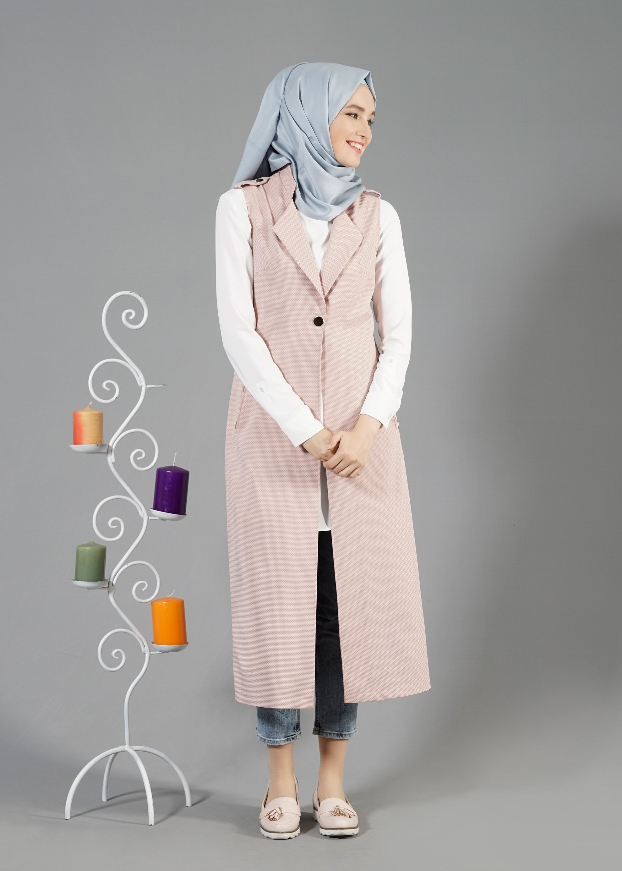 Tesettür giyim BEJ 4597 Berta Tesettür Yelek 38/46 TEK40