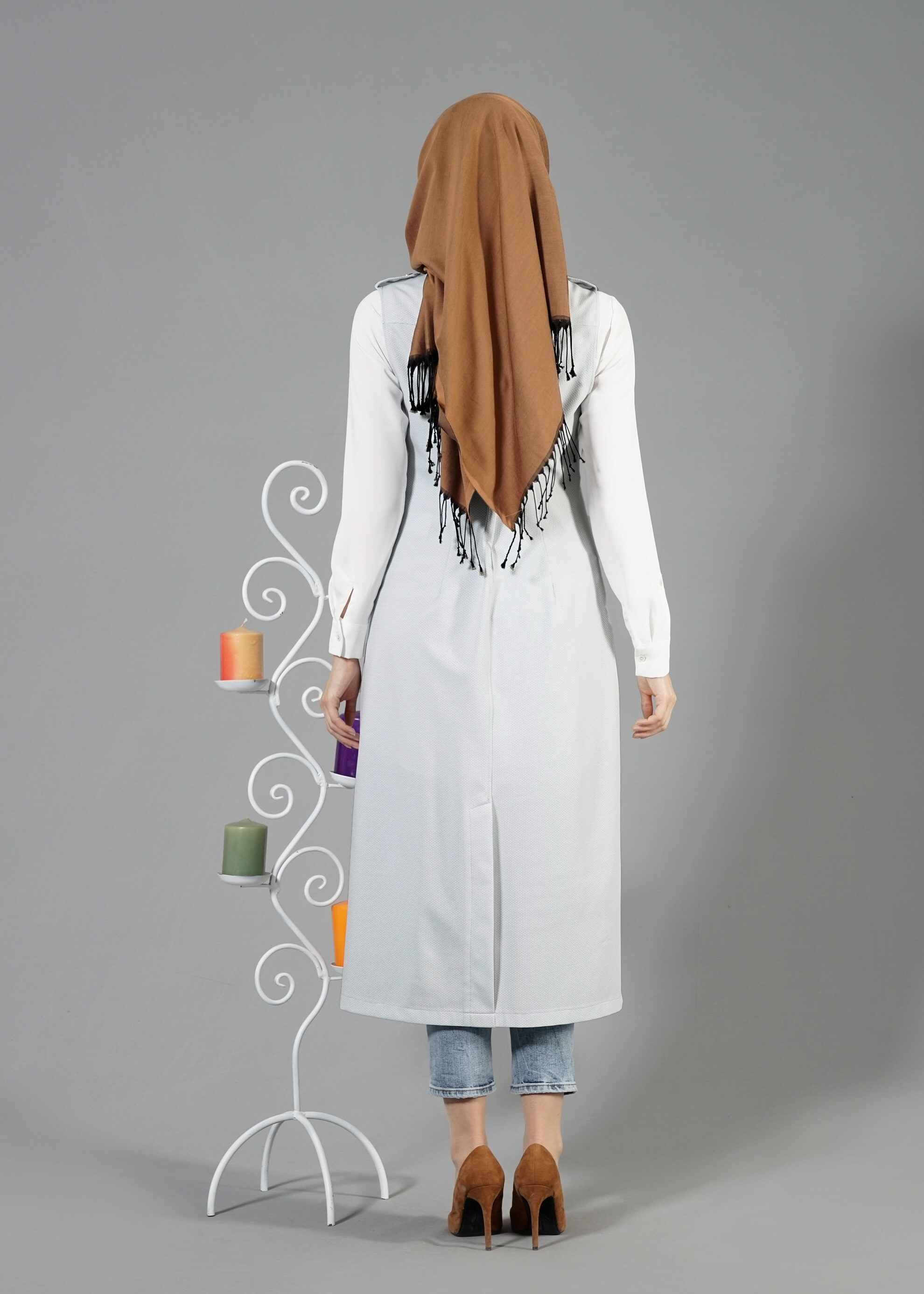 Tesettür giyim MAVİ 4597 Berta Tesettür Yelek 38/46 TEK40