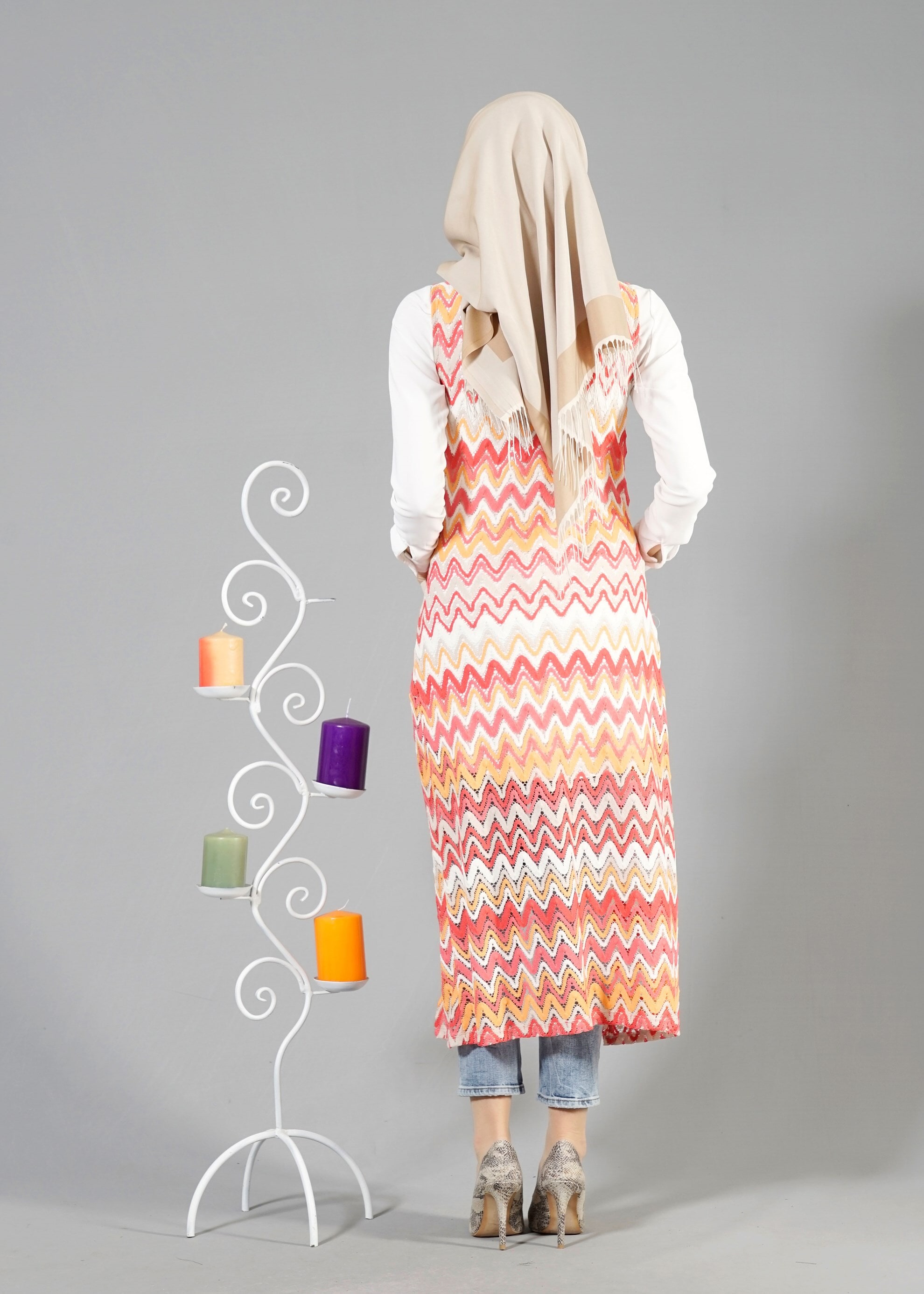 Tesettür giyim PEMBE 4618 CHİARA YELEK 38/46 TEK40