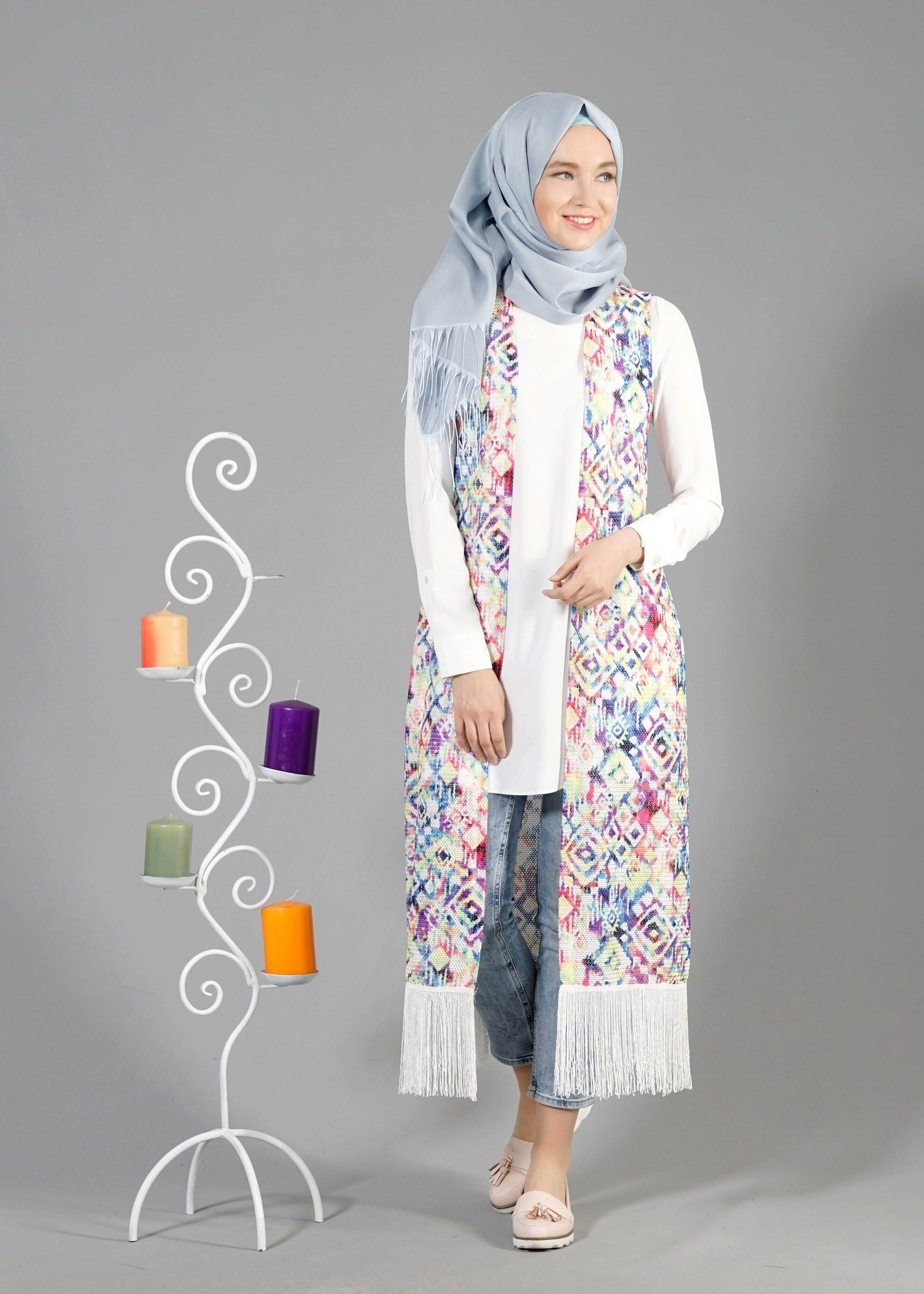 Tesettür giyim BEJ 4620 MEDUSA YELEK 38/46