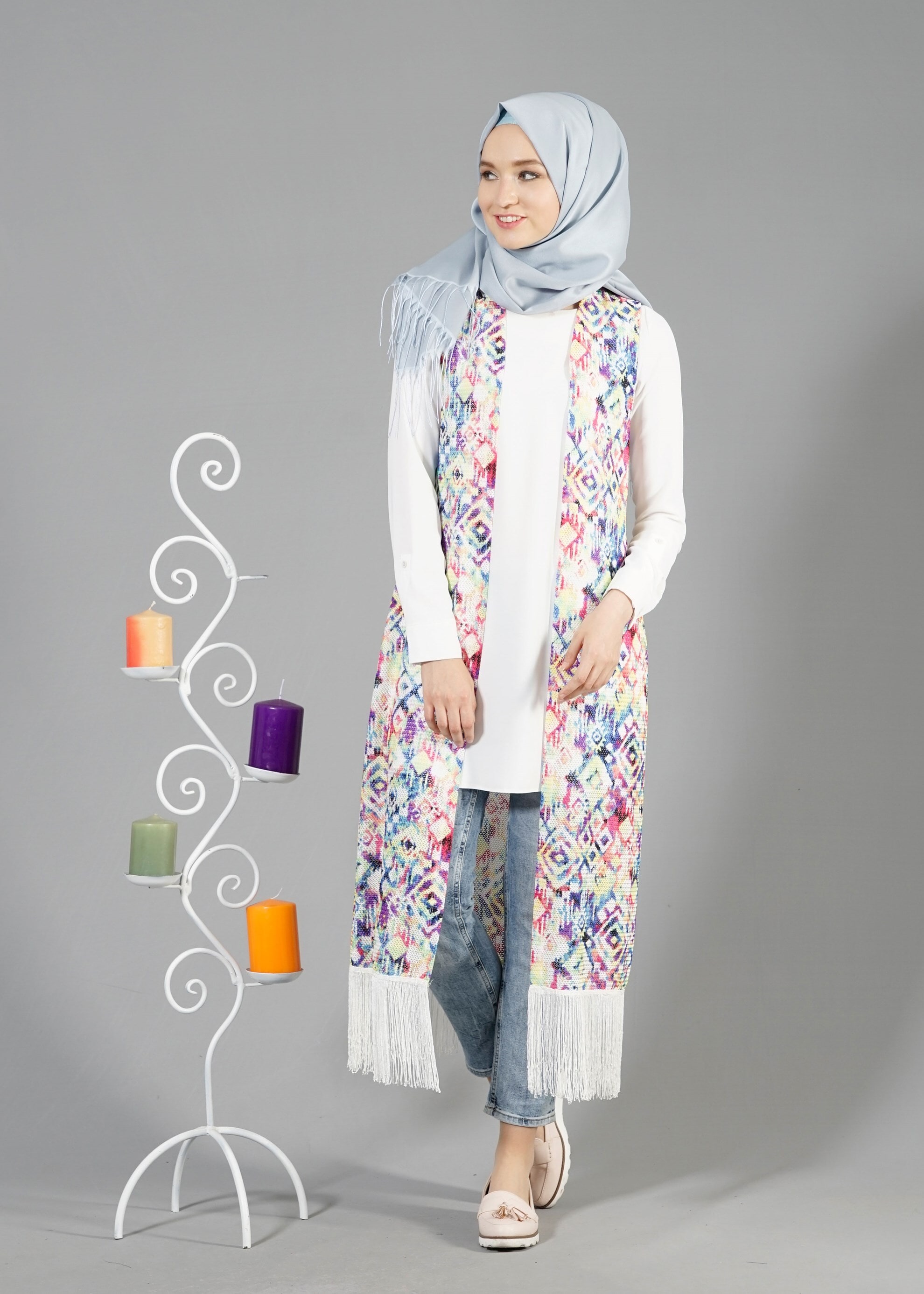 Tesettür giyim BEJ 4620 MEDUSA YELEK 38/46