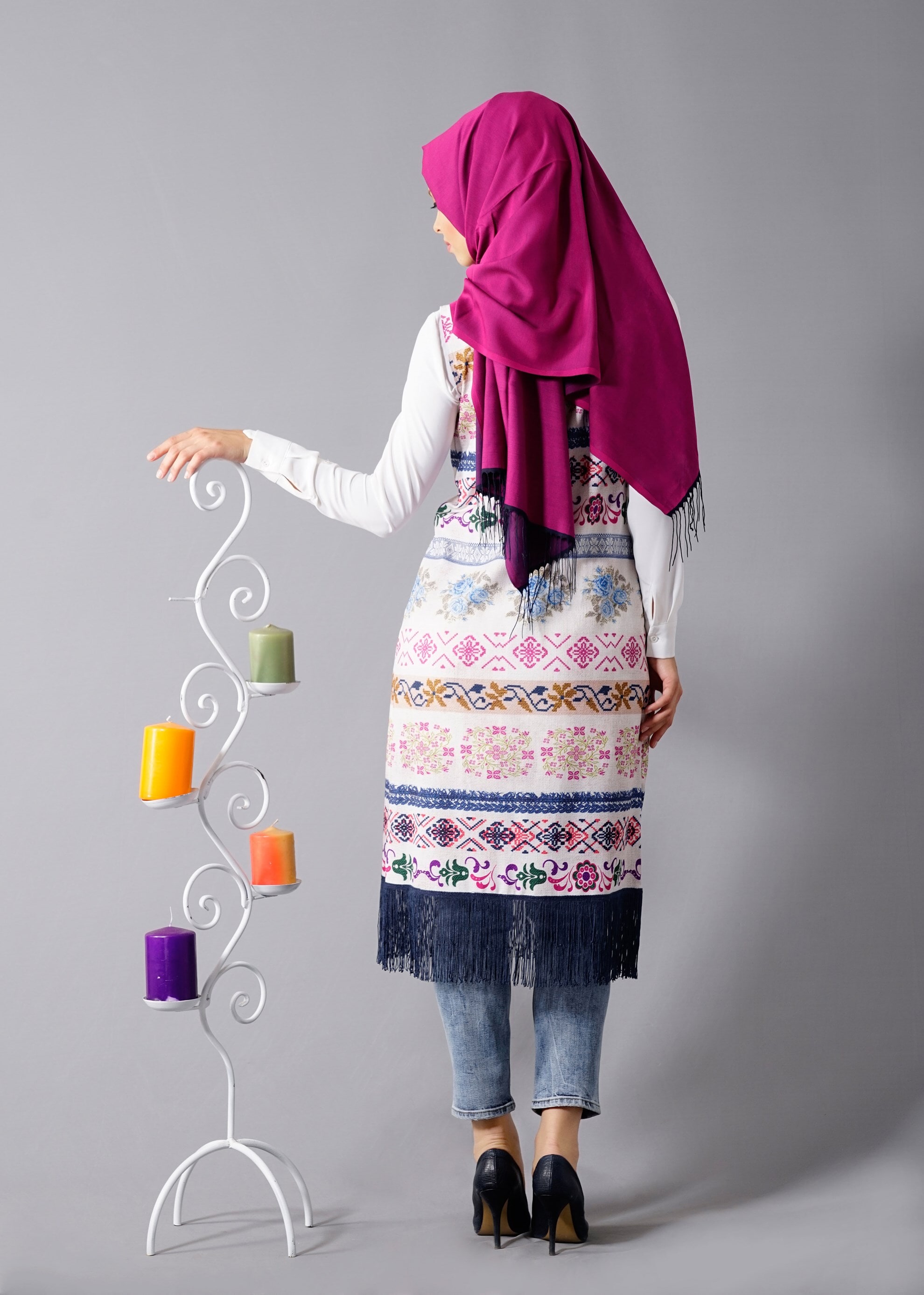 Tesettür giyim PUDRA 4621 Efes Tesettür Yelek 38/44 TEK36