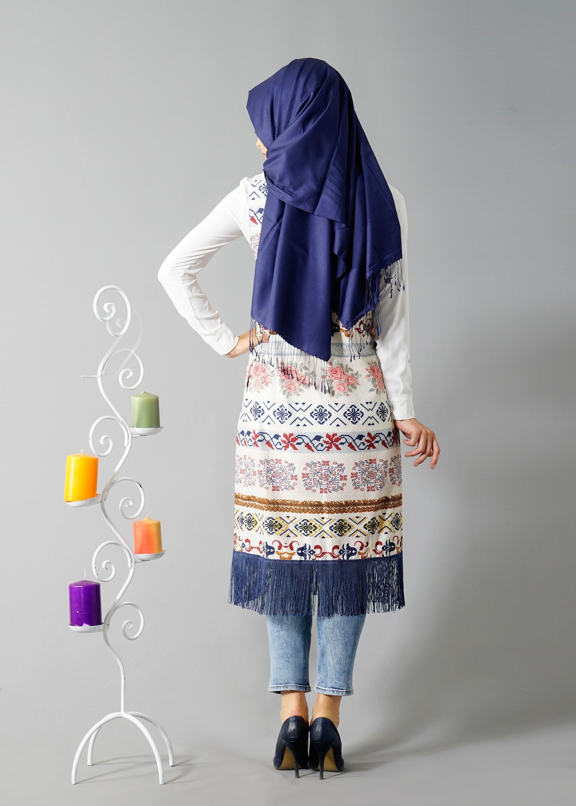 Tesettür giyim LACİVERT 4621 Efes Tesettür Yelek 38/44 TEK36