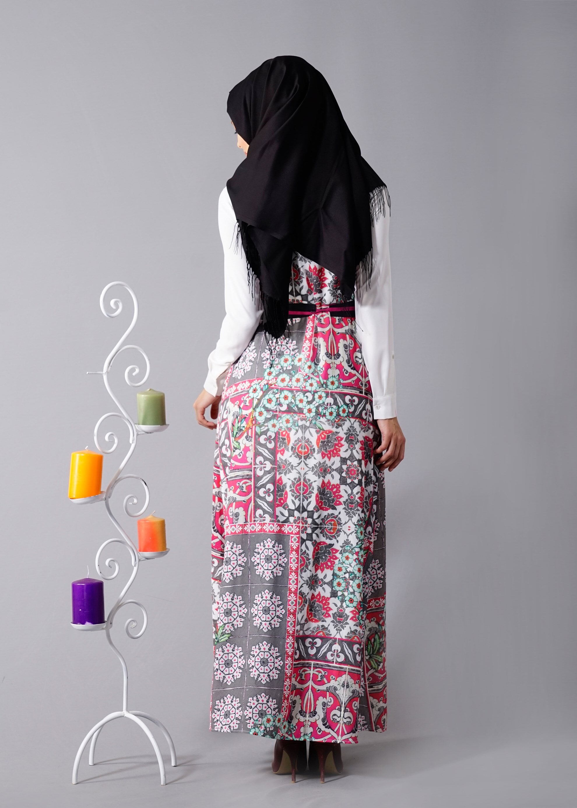 Tesettür giyim FUŞYA 4622 Burble Crep Tesettür 7934 Yelek 38/44