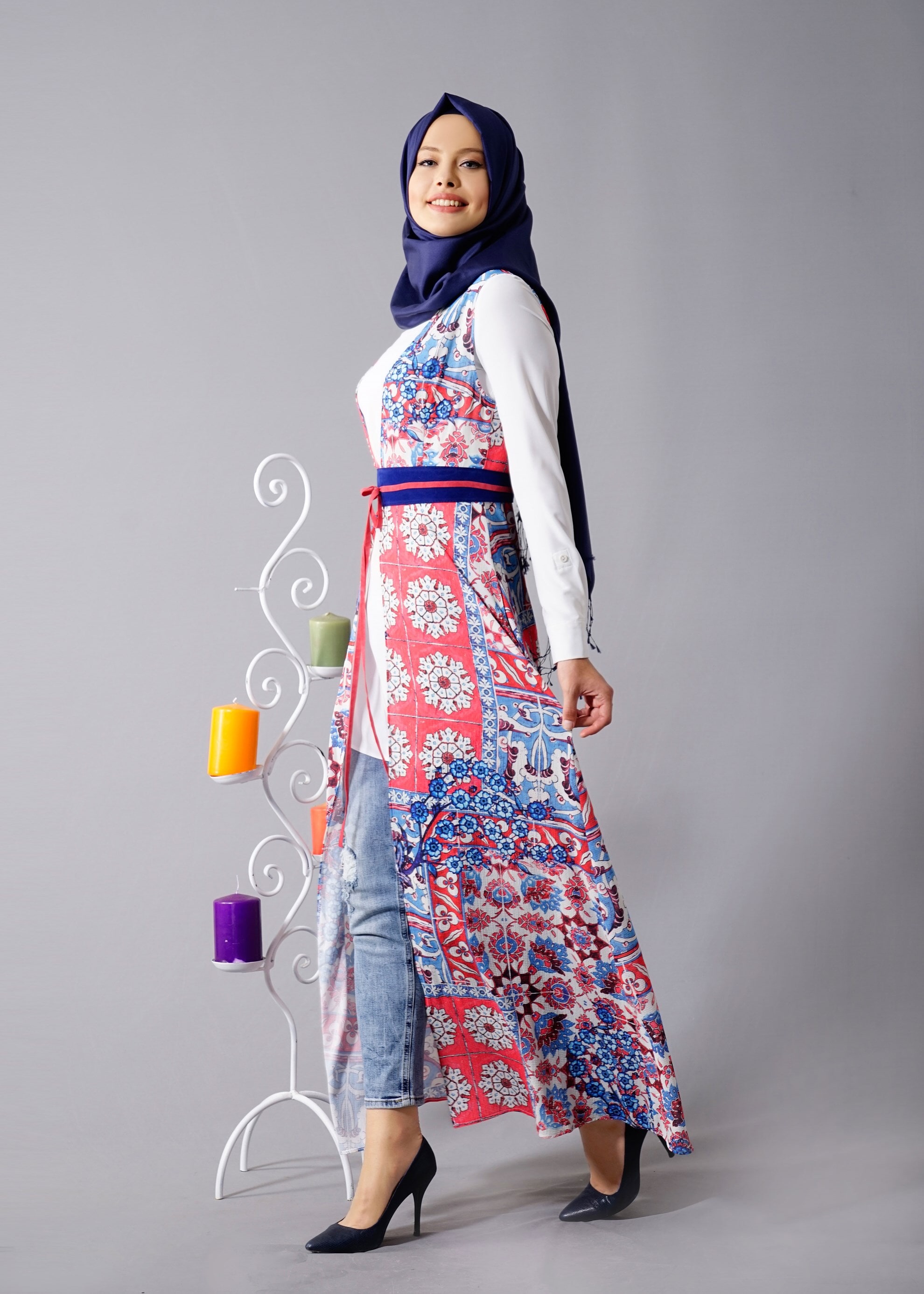 Tesettür giyim MERCAN 4622 Burble Crep Tesettür 7934 Yelek 38/44