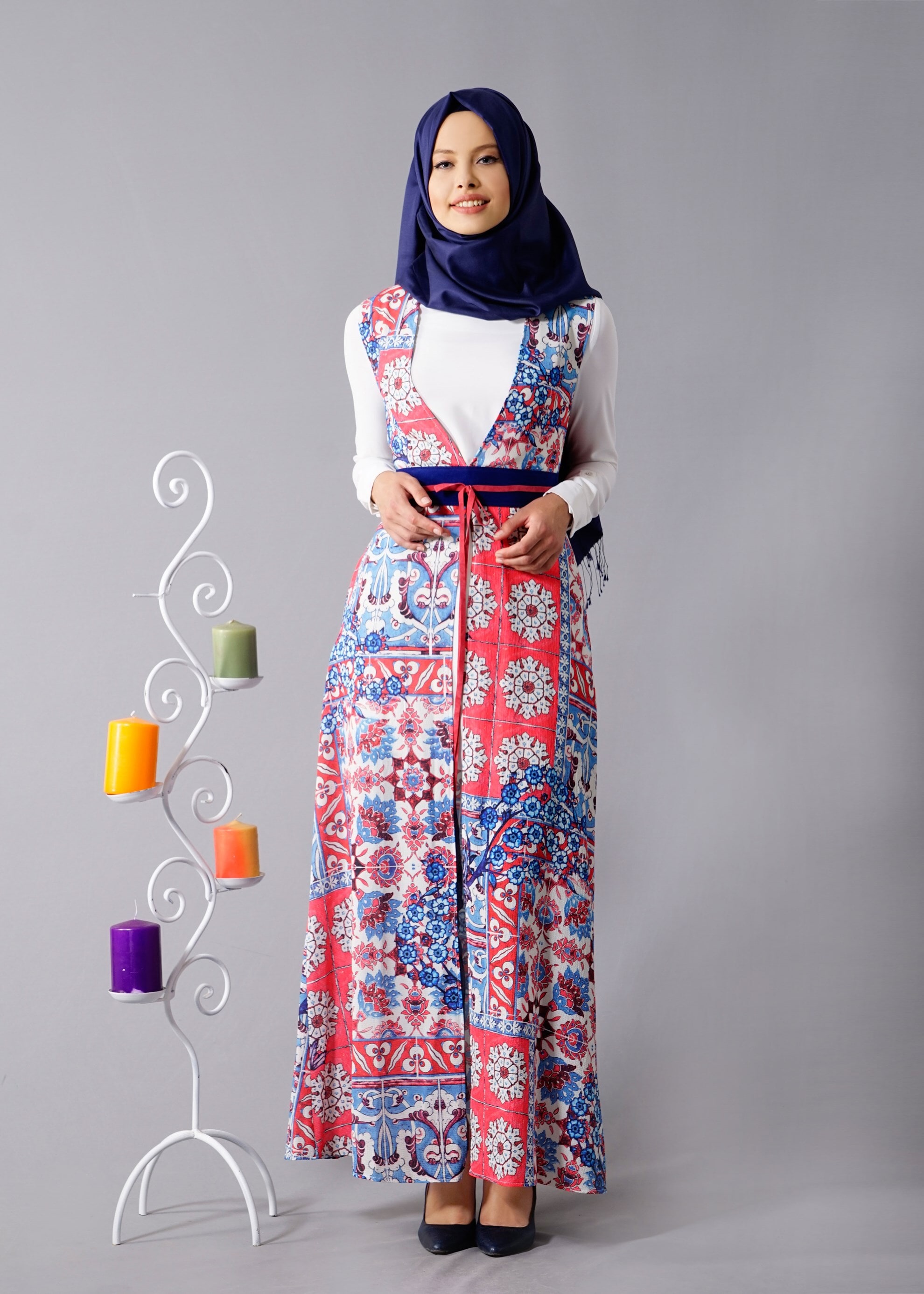 Tesettür giyim MERCAN 4622 Burble Crep Tesettür 7934 Yelek 38/44