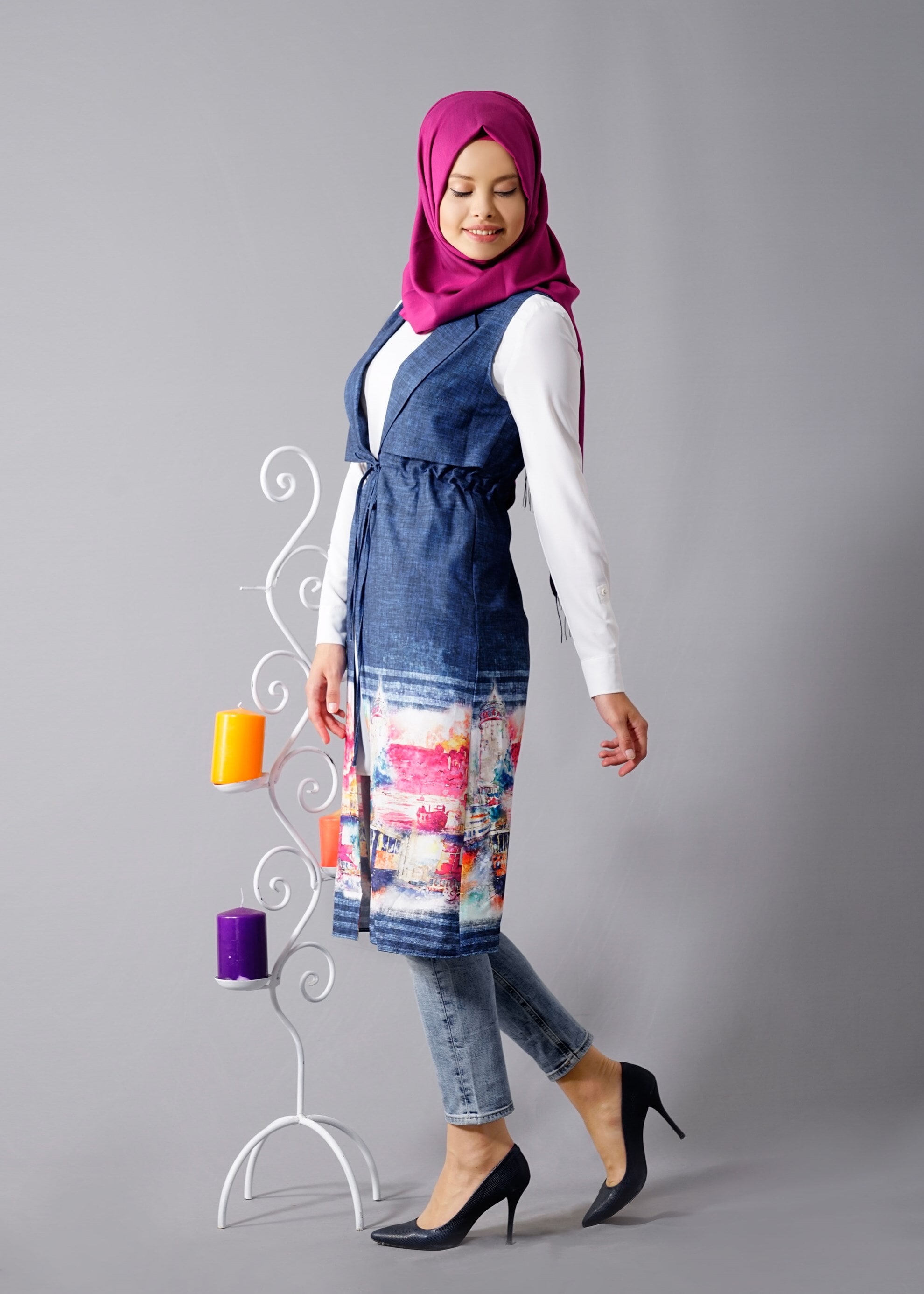 Tesettür giyim LACİVERT 4642 Sonya Tesettür Yelek 38/44 TEK36