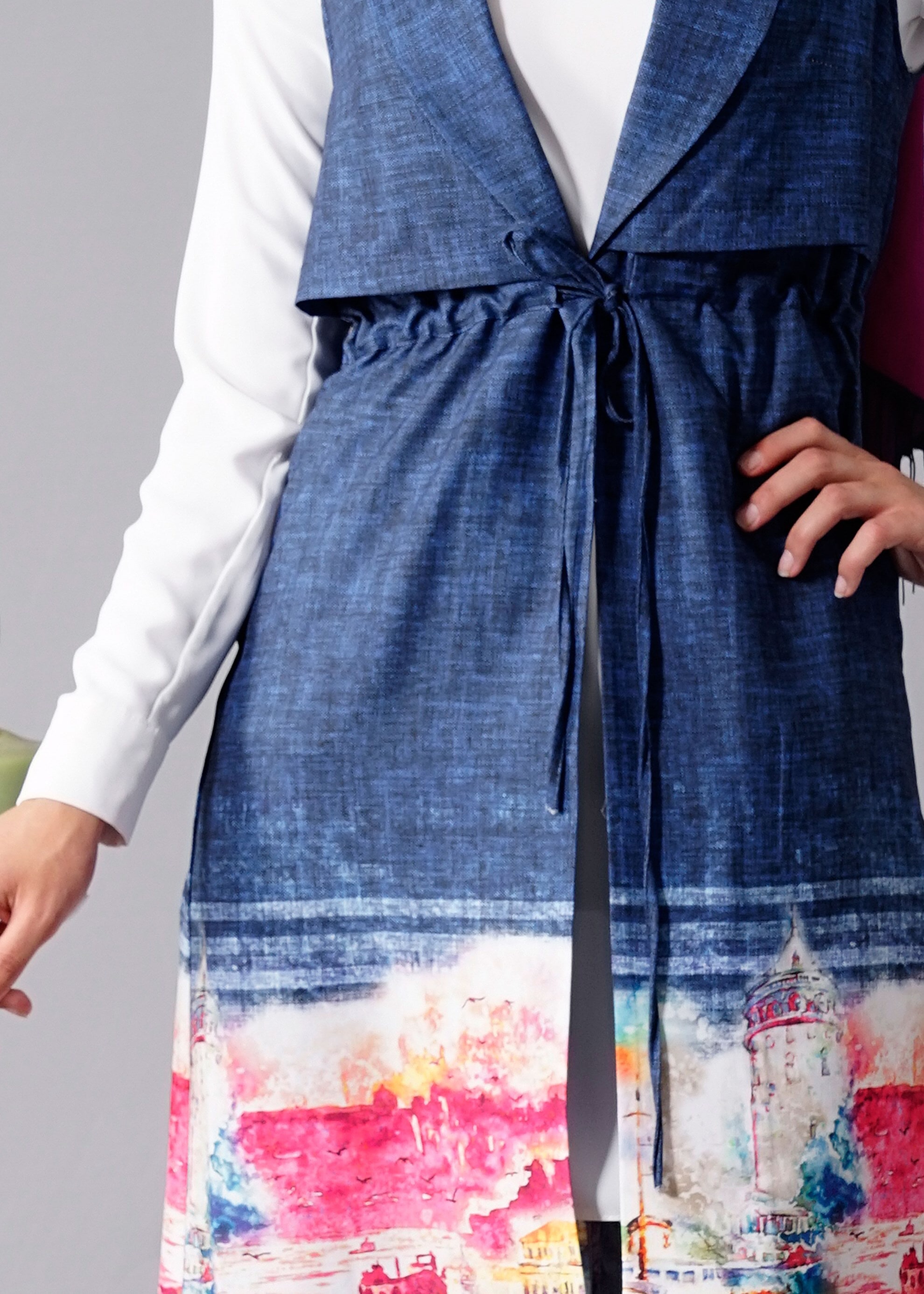 Tesettür giyim LACİVERT 4642 Sonya Tesettür Yelek 38/44 TEK36