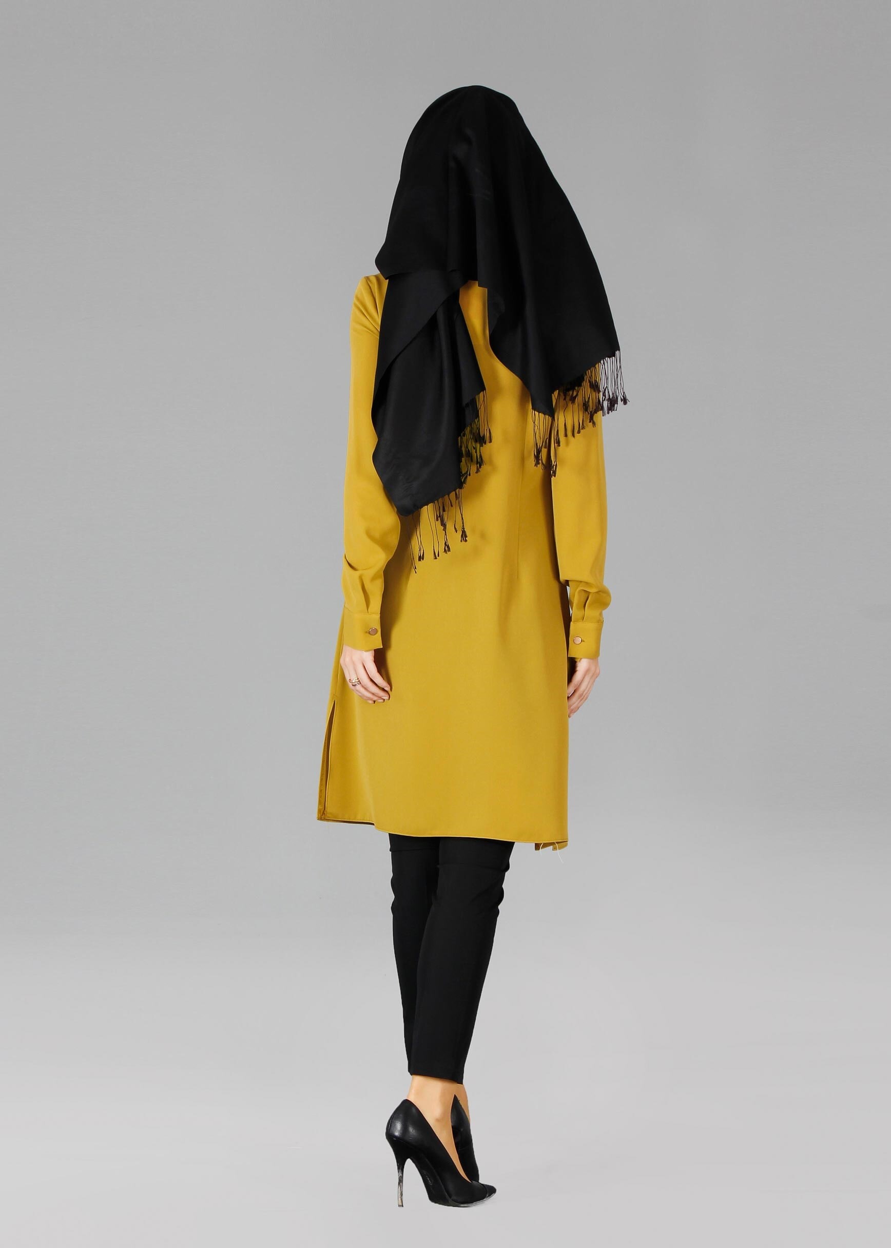 Tesettür giyim SARI 4647 6384 Tesettür Tunik 38/46 TEK36