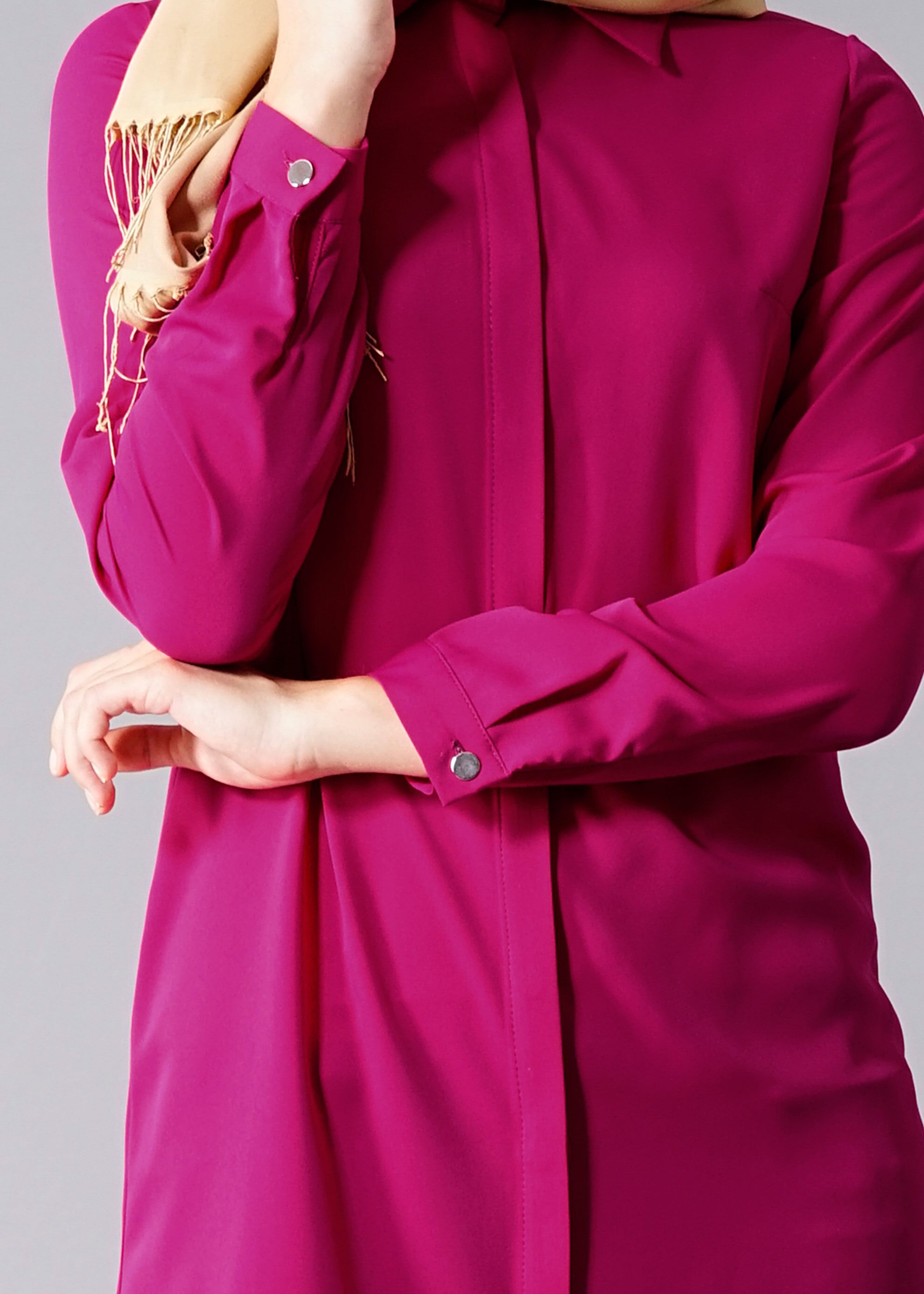 Tesettür giyim FUŞYA 4647 6384 Tesettür Tunik 38/46 TEK36