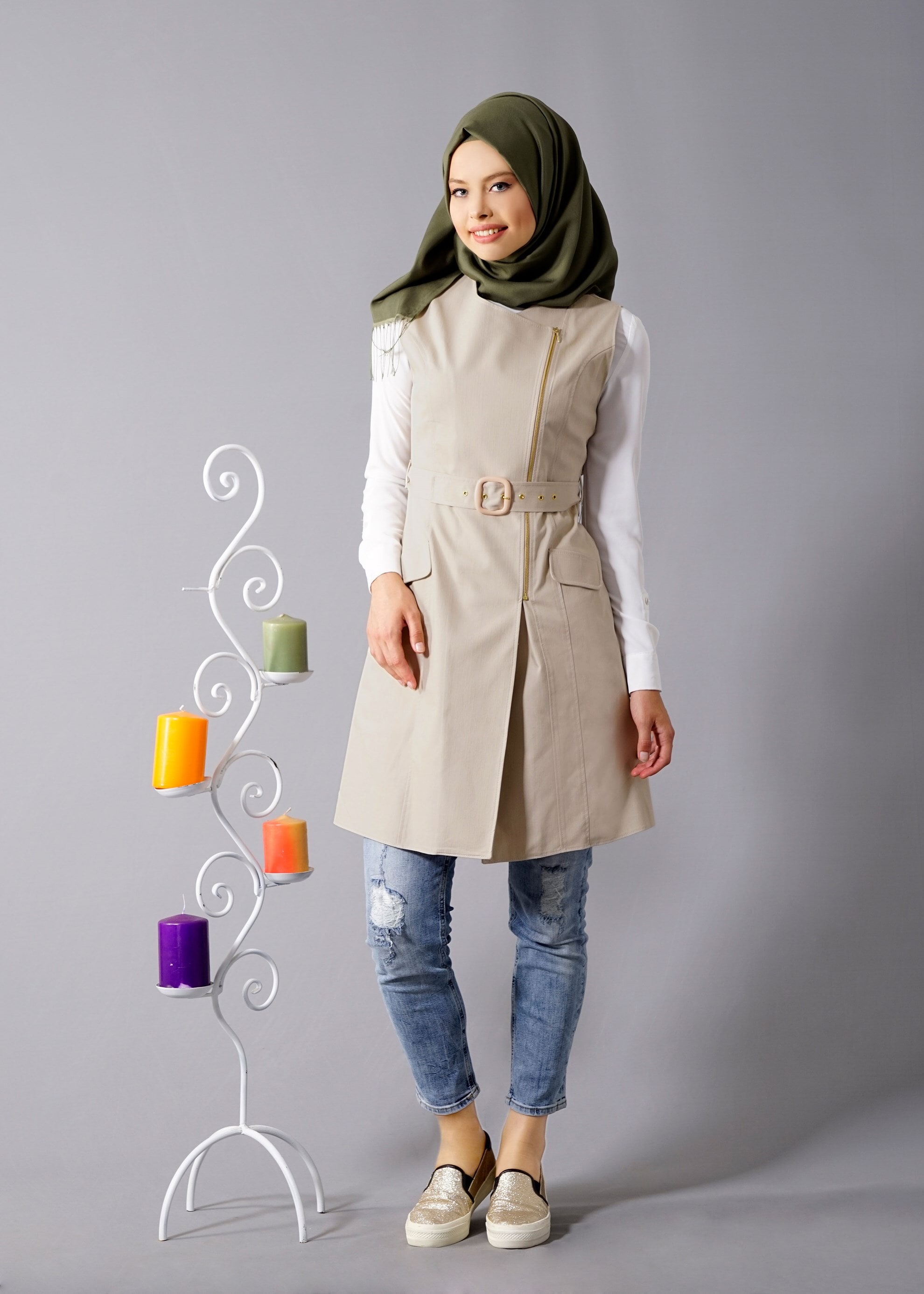 Tesettür giyim BEJ 4671 Owen 553 Tesettür Yelek 36/42 TEK38