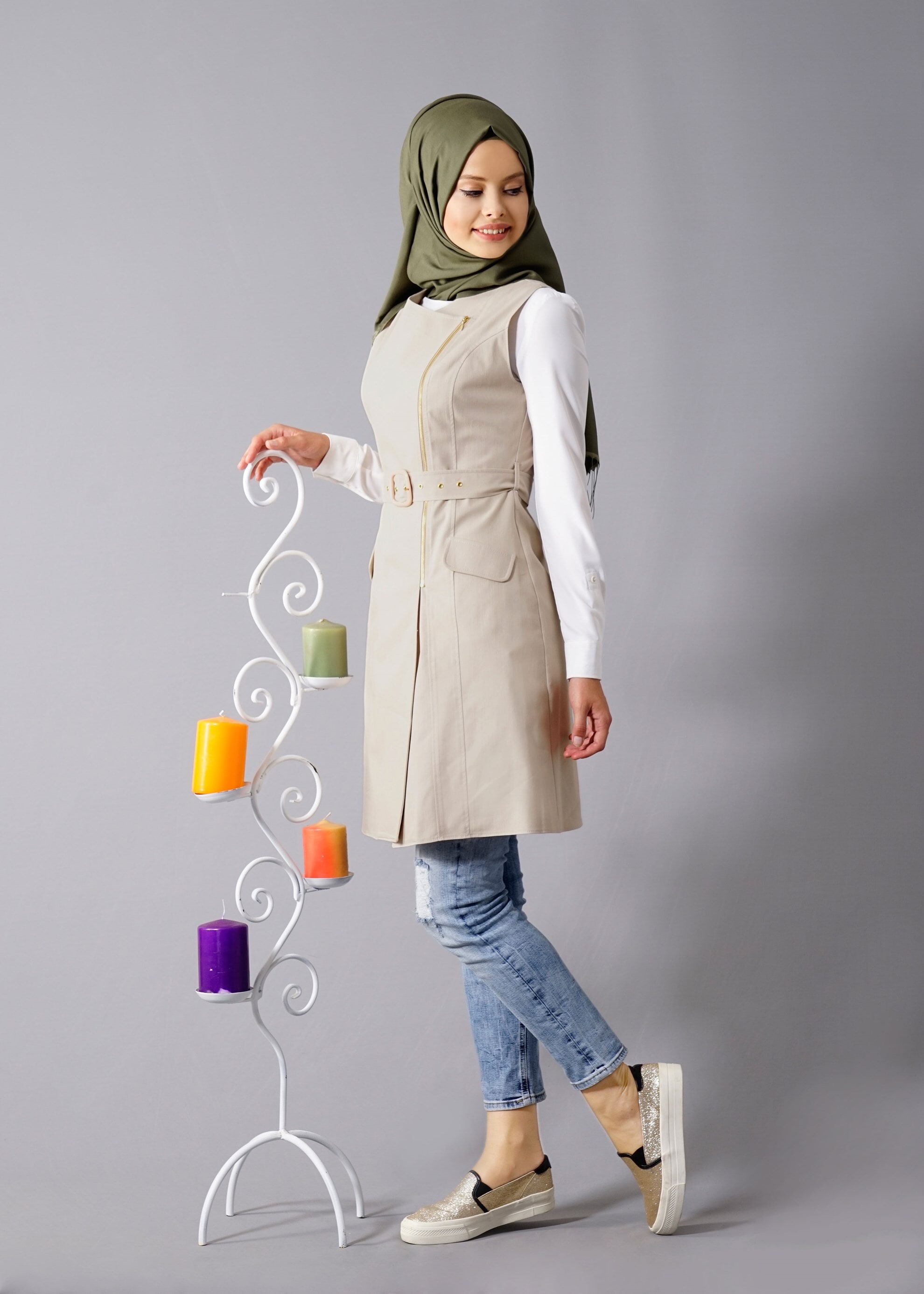 Tesettür giyim BEJ 4671 Owen 553 Tesettür Yelek 36/42 TEK38