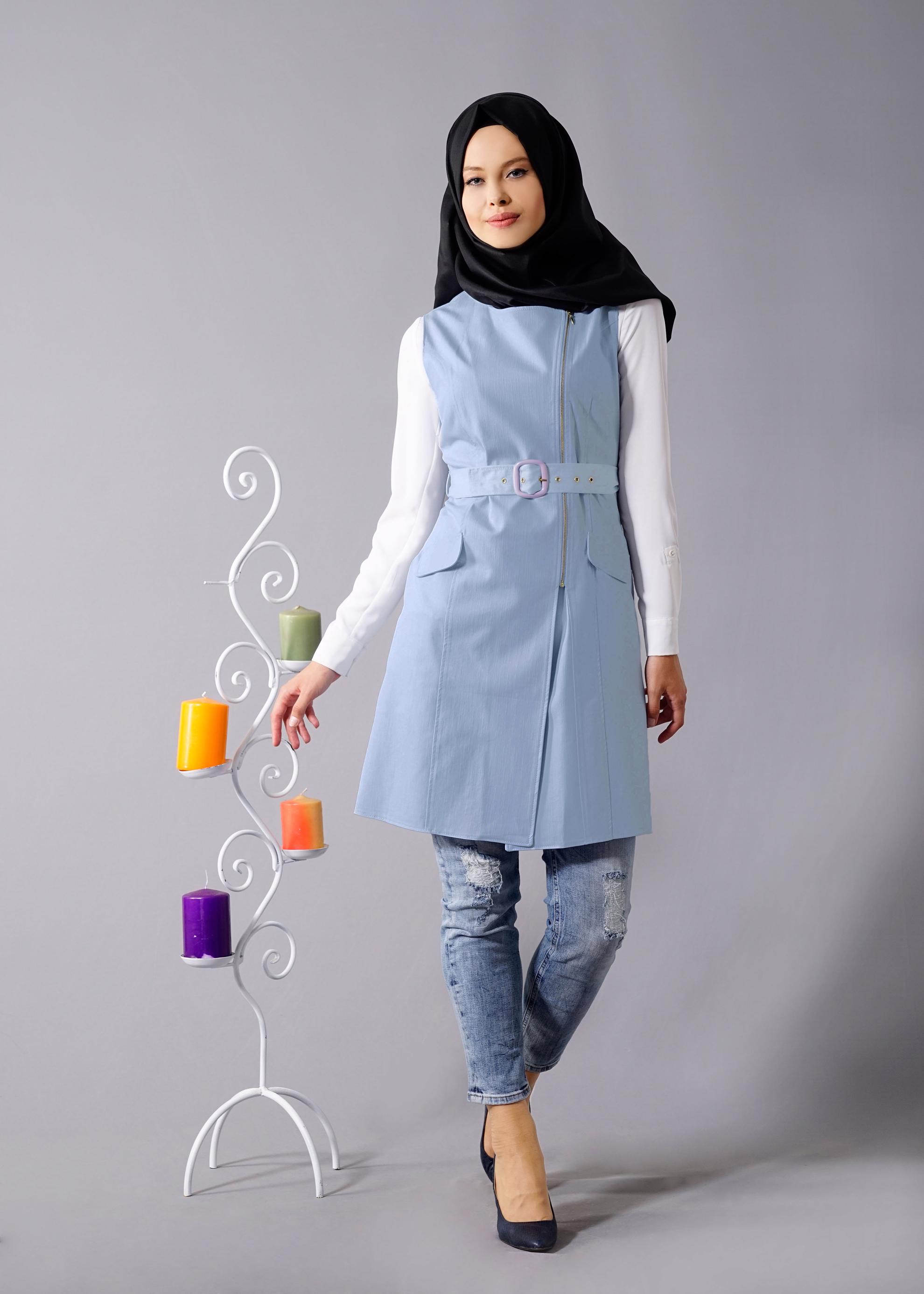 Tesettür giyim MAVİ 4671 Owen 553 Tesettür Yelek 36/42 TEK38