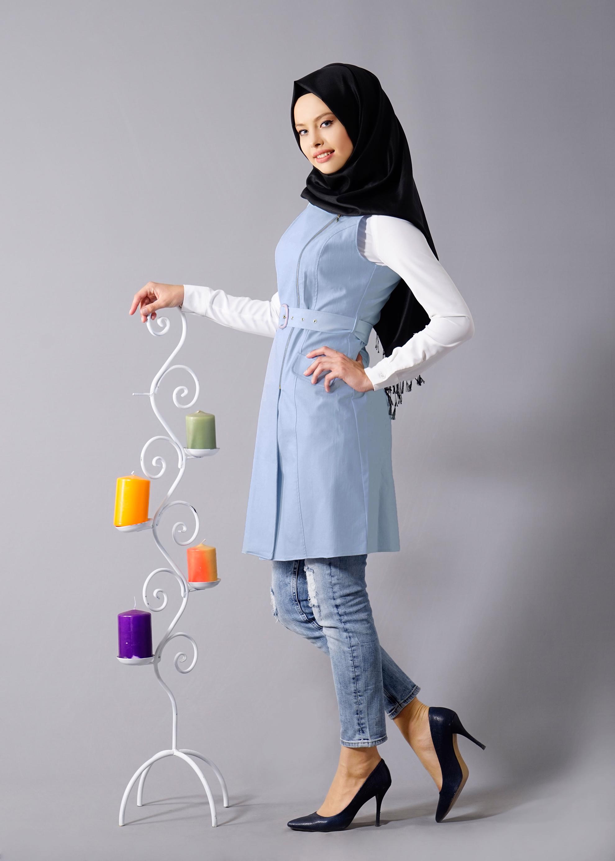 Tesettür giyim MAVİ 4671 Owen 553 Tesettür Yelek 36/42 TEK38