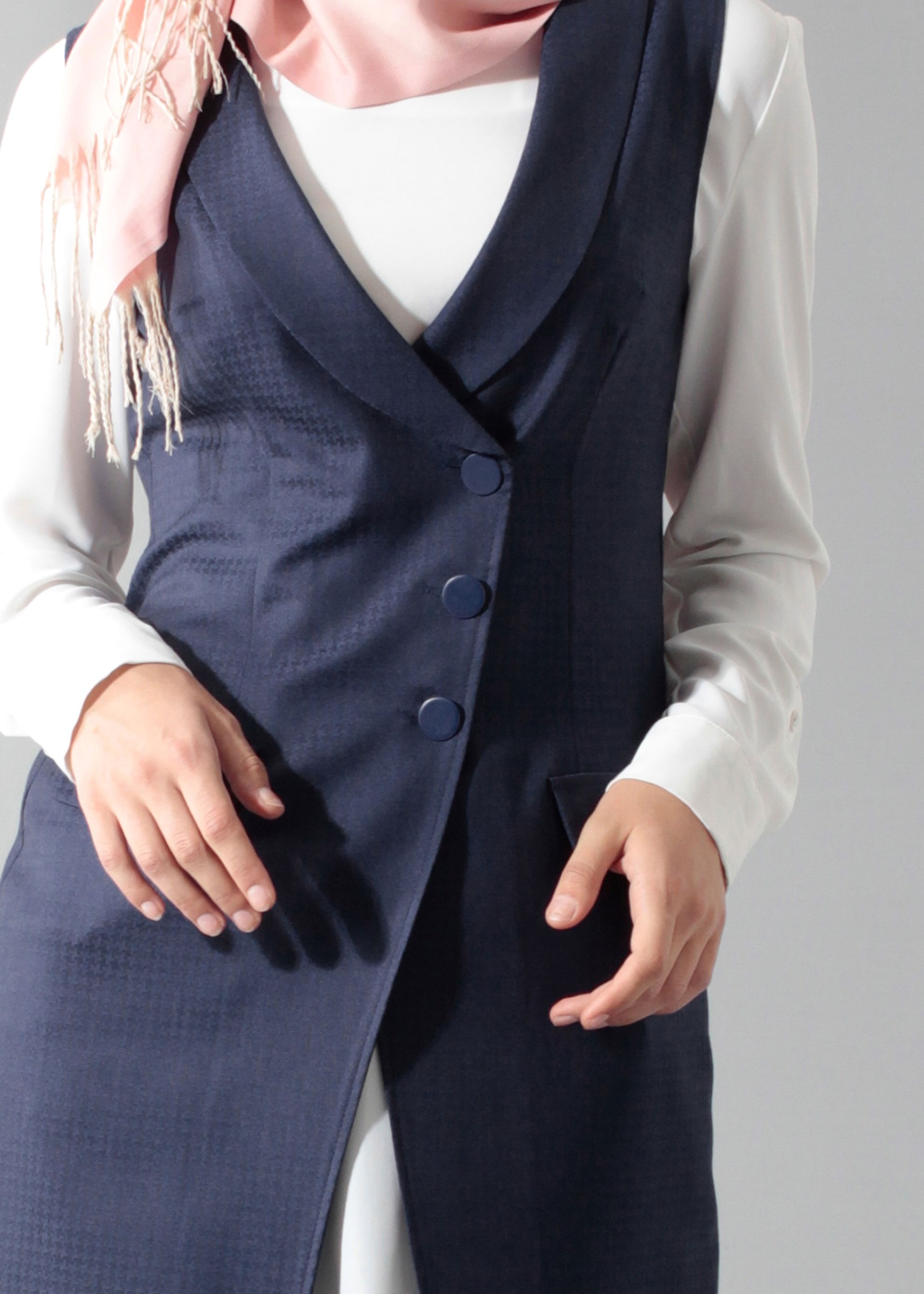 Tesettür giyim LACİVERT 4688 Crista 652 Tesettür Yelek 38/44