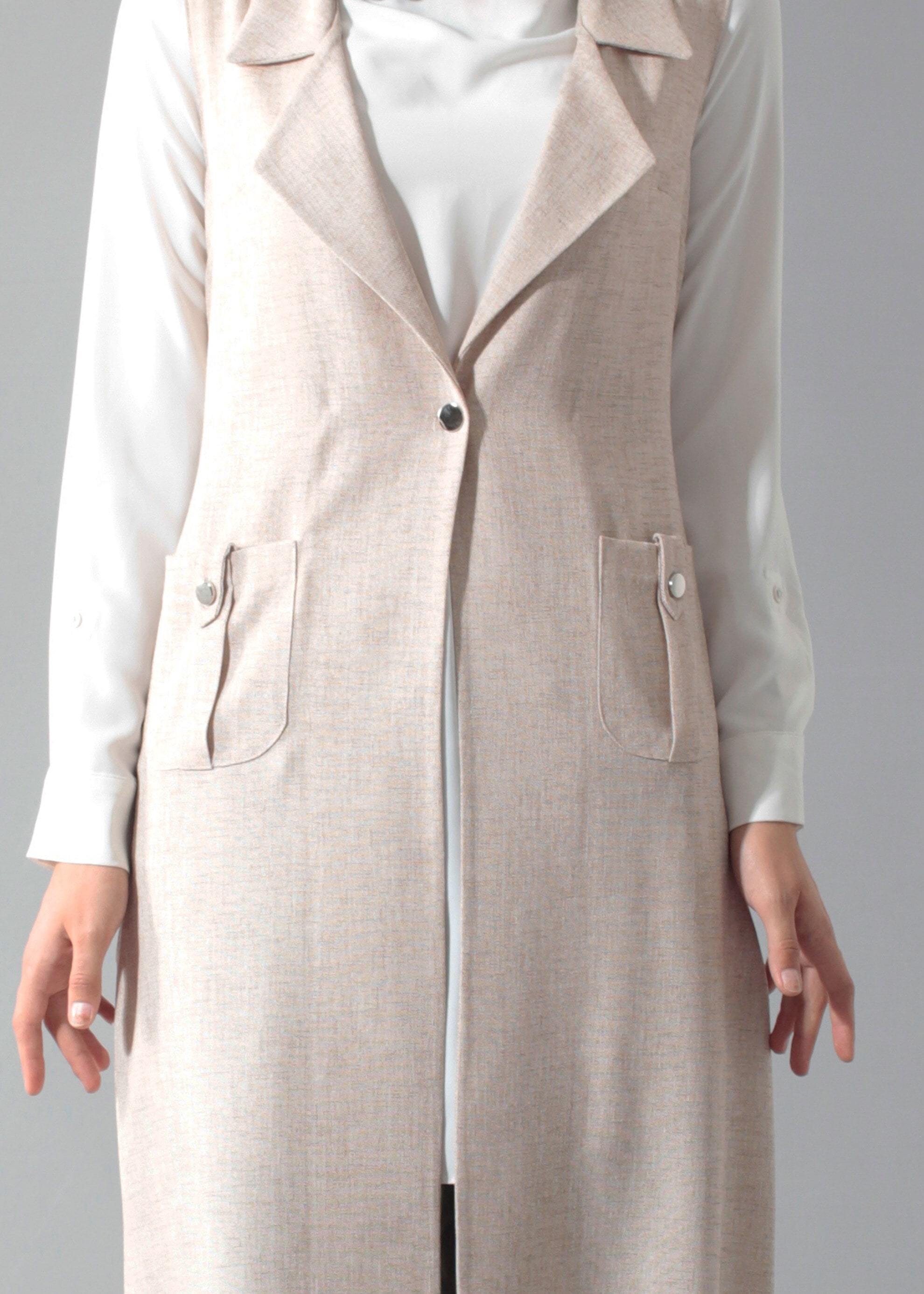 Tesettür giyim KAHVE 4697 Verona Düz Yelek 38/46 TEK36