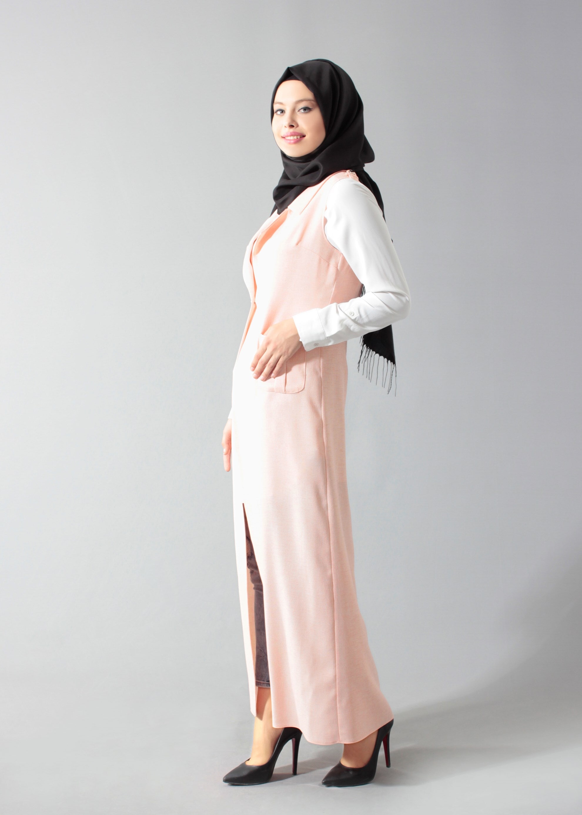 Tesettür giyim PUDRA 4697 Verona Düz Yelek 38/46 TEK36